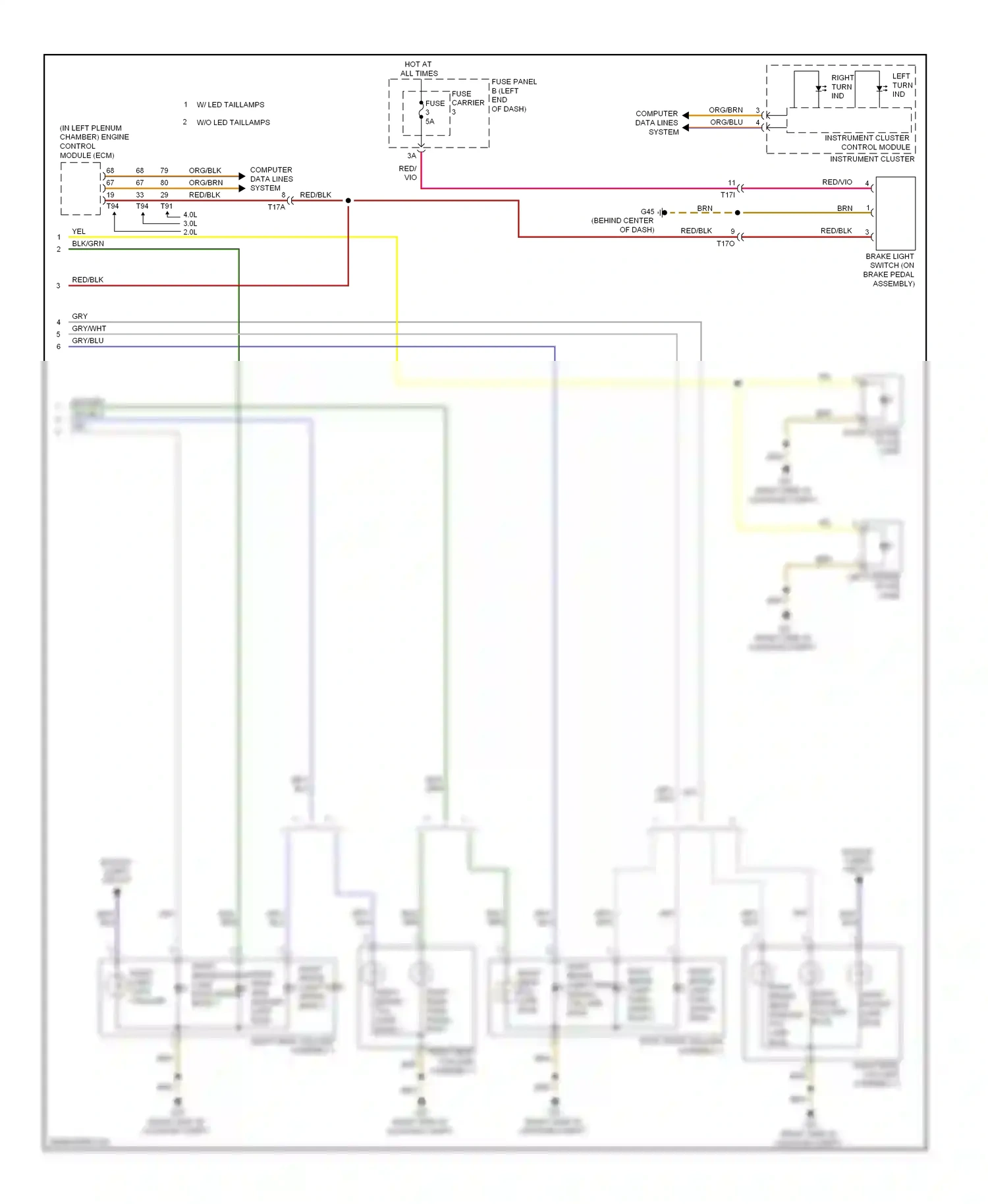 Audi S6 C7 (2012-2014) (in left plenum chamber) engine control module (ecm) wiring diagram  (2 of 2)