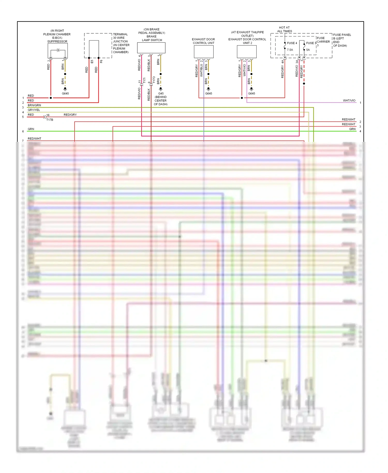 Audi S6 C7 (2012-2014) (in right plenum chamber e-box) suppressor wiring diagram  (1 of 1)