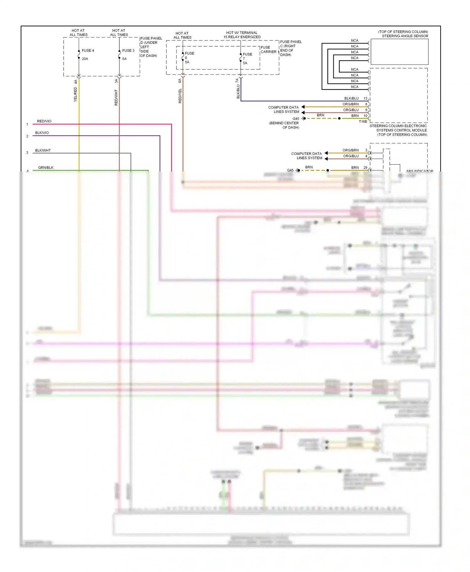 Audi S6 C7 (2012-2014) interior lights wiring diagram  (1 of 2)