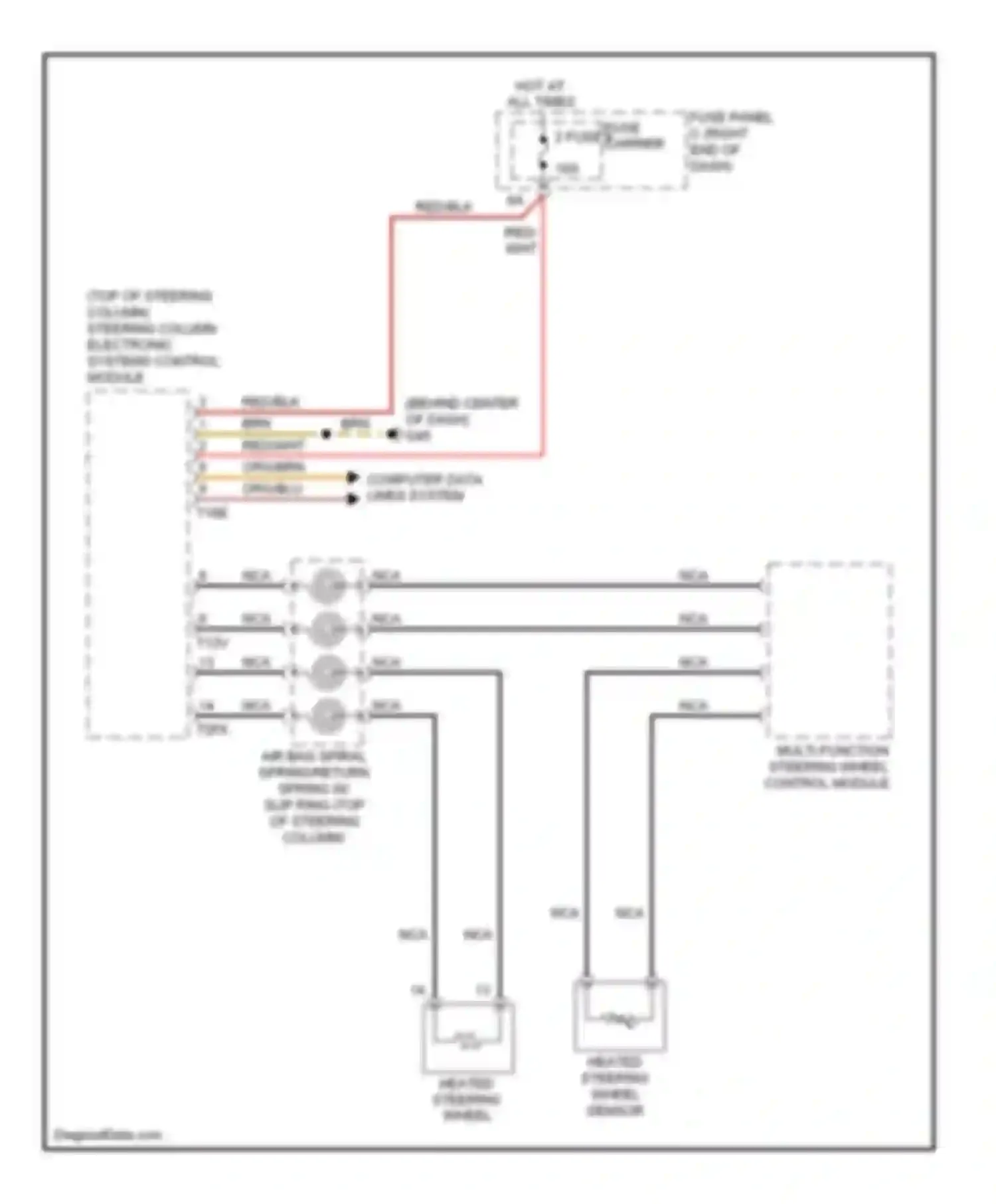 Wiring diagram multi-function steering wheel control module for Audi S6 C7 (2012-2014)