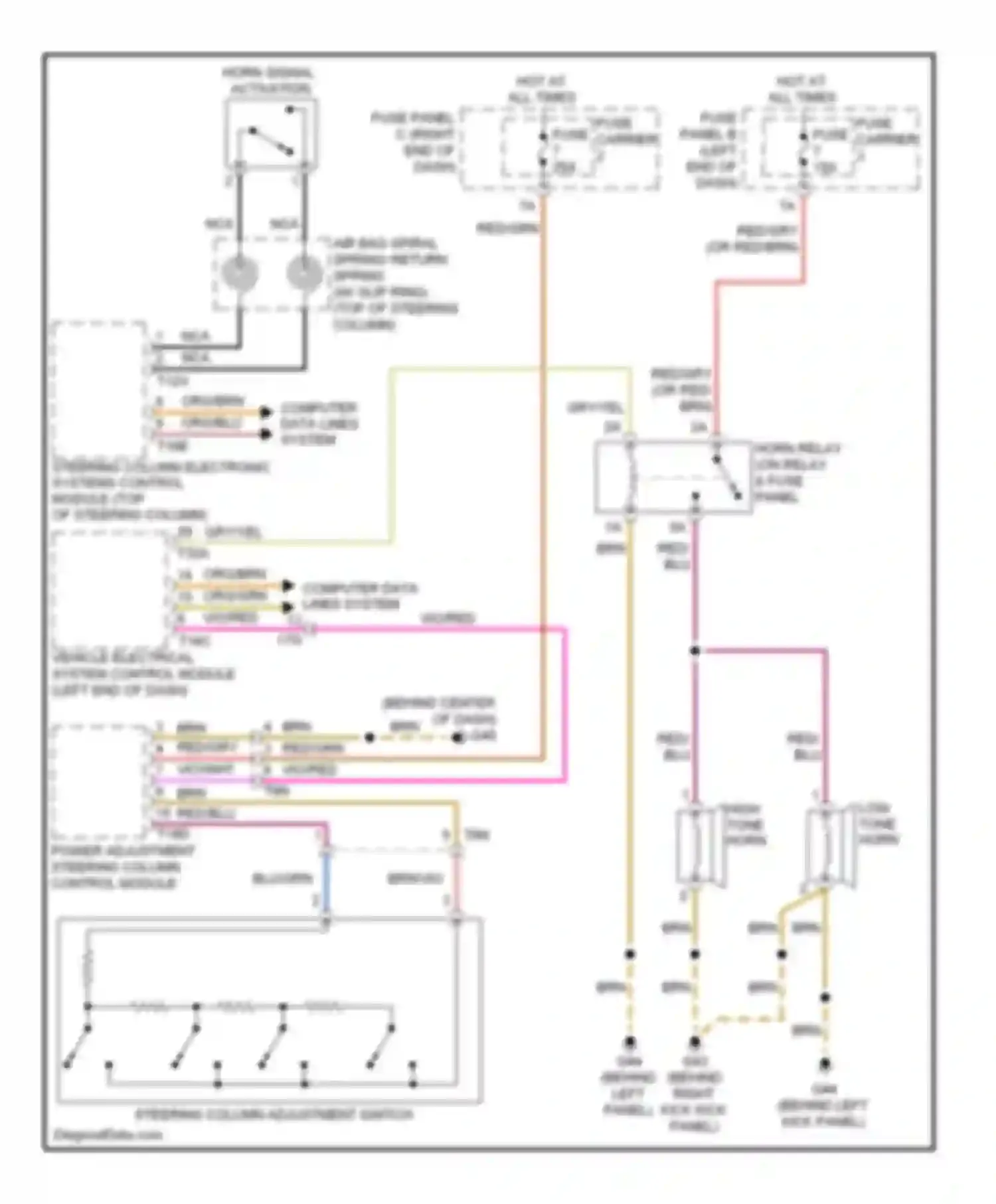 Wiring diagram steering column adjustment switch for Audi S6 C7 (2012-2014) (1 of 3)
