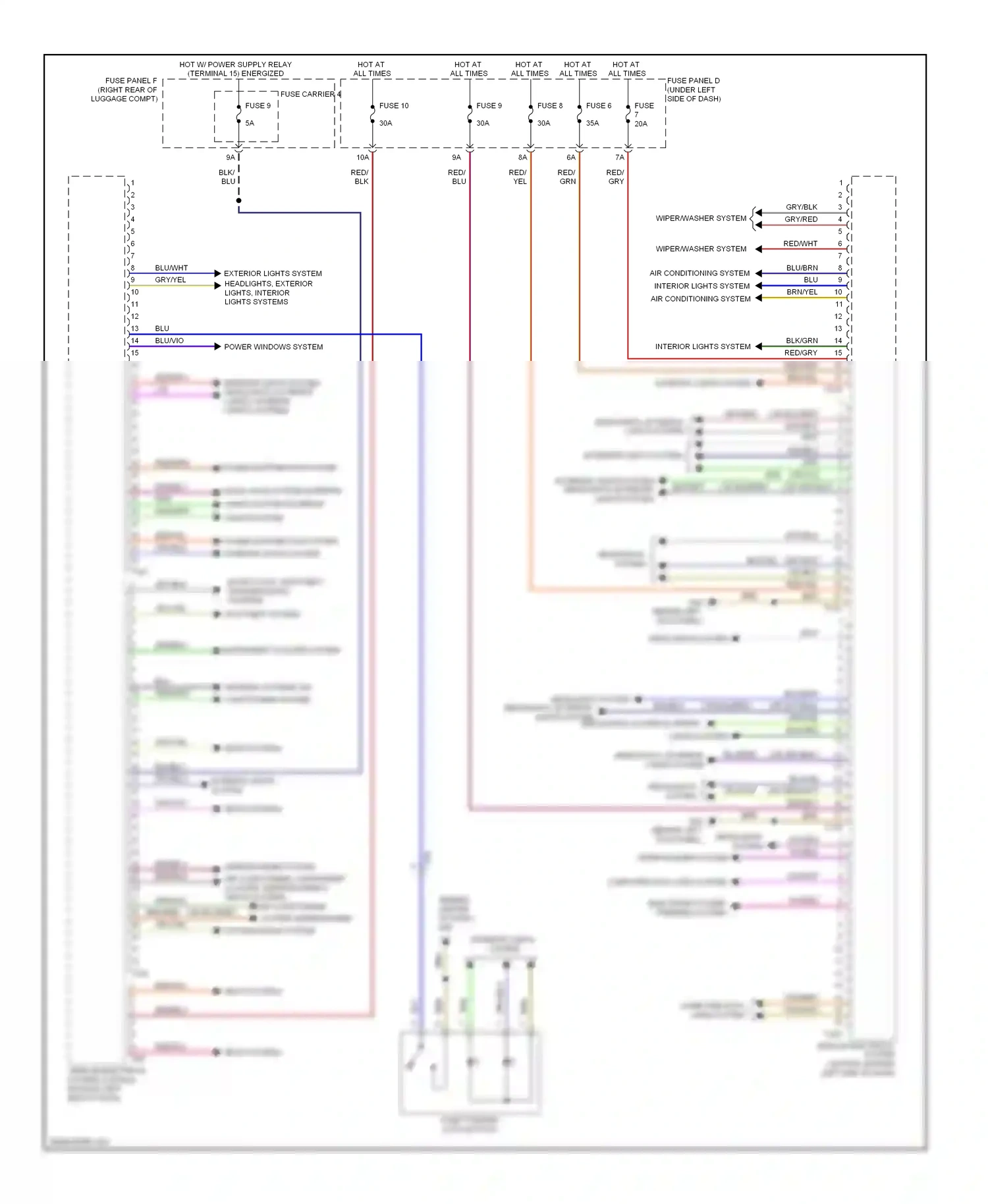 Audi S6 C7 (2012-2014) vehicle electrical system control module (left end of dash ) wiring diagram  (10 of 28)