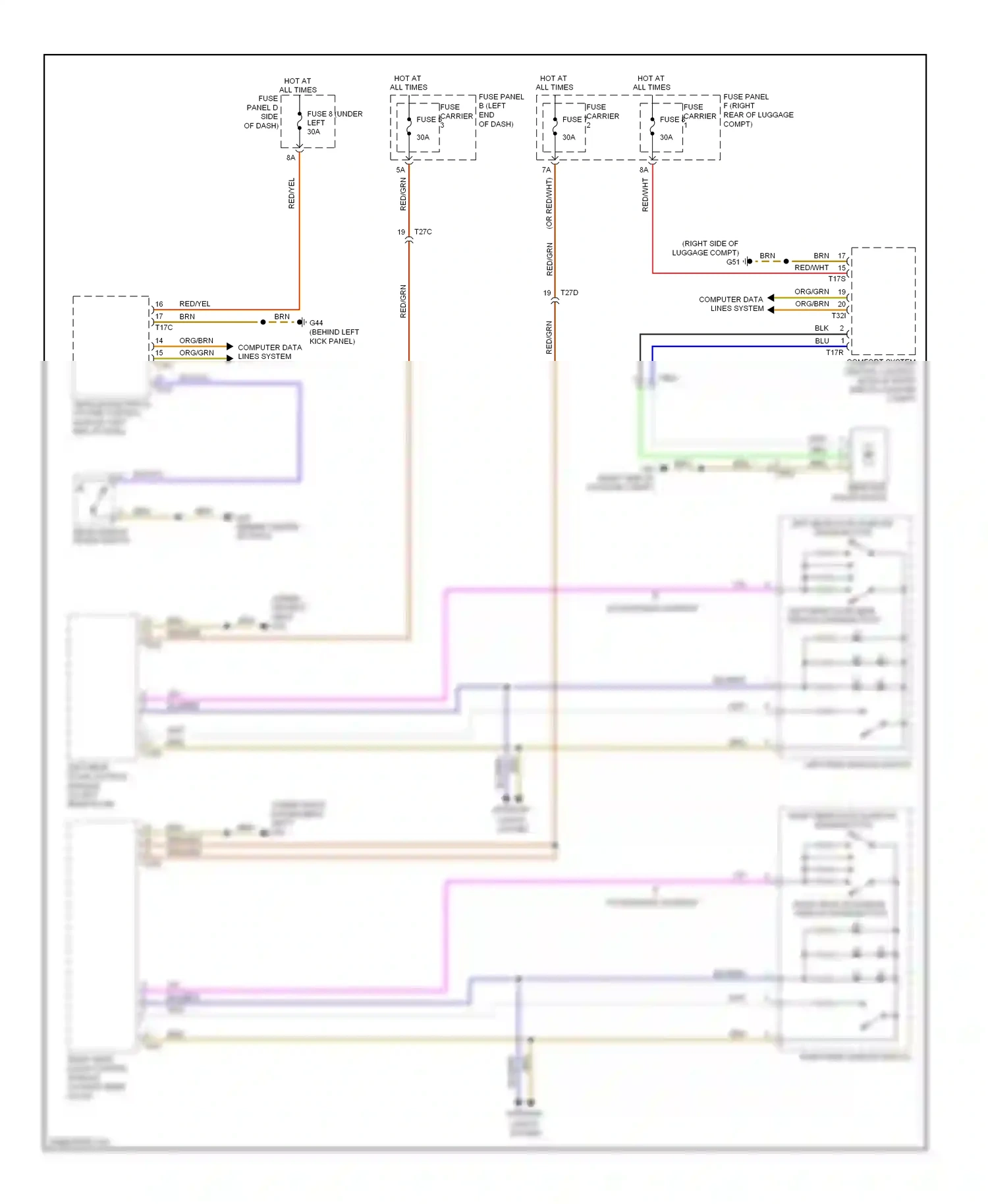 Audi S6 C7 (2012-2014) vehicle electrical system control module (left end of dash ) wiring diagram  (25 of 28)