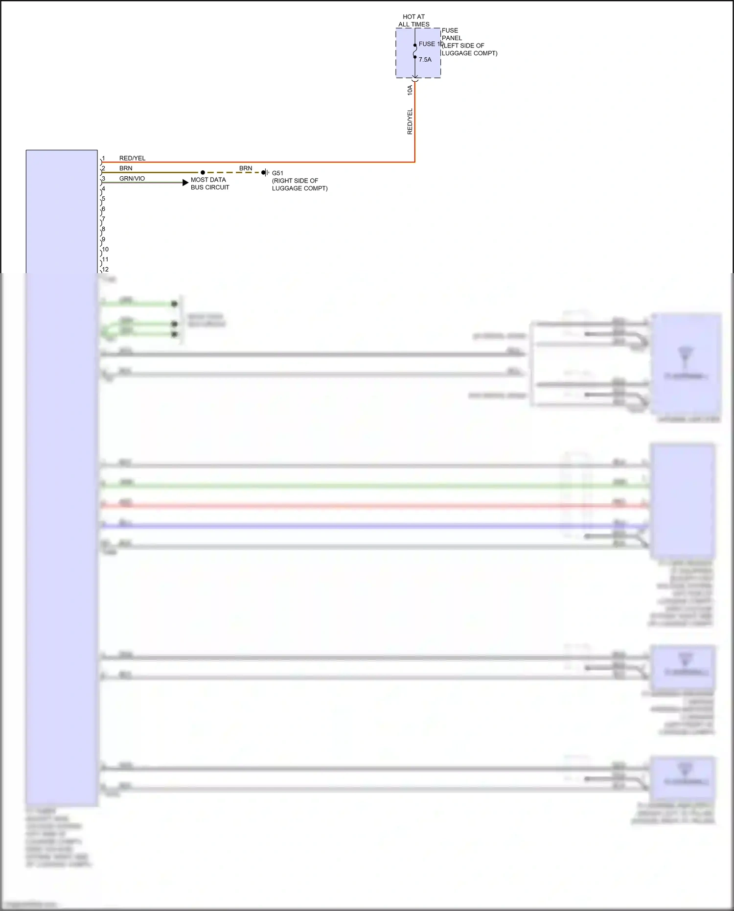 Audi S6 C8 (2019-2024) antenna amplifier wiring diagram  (8 of 8)