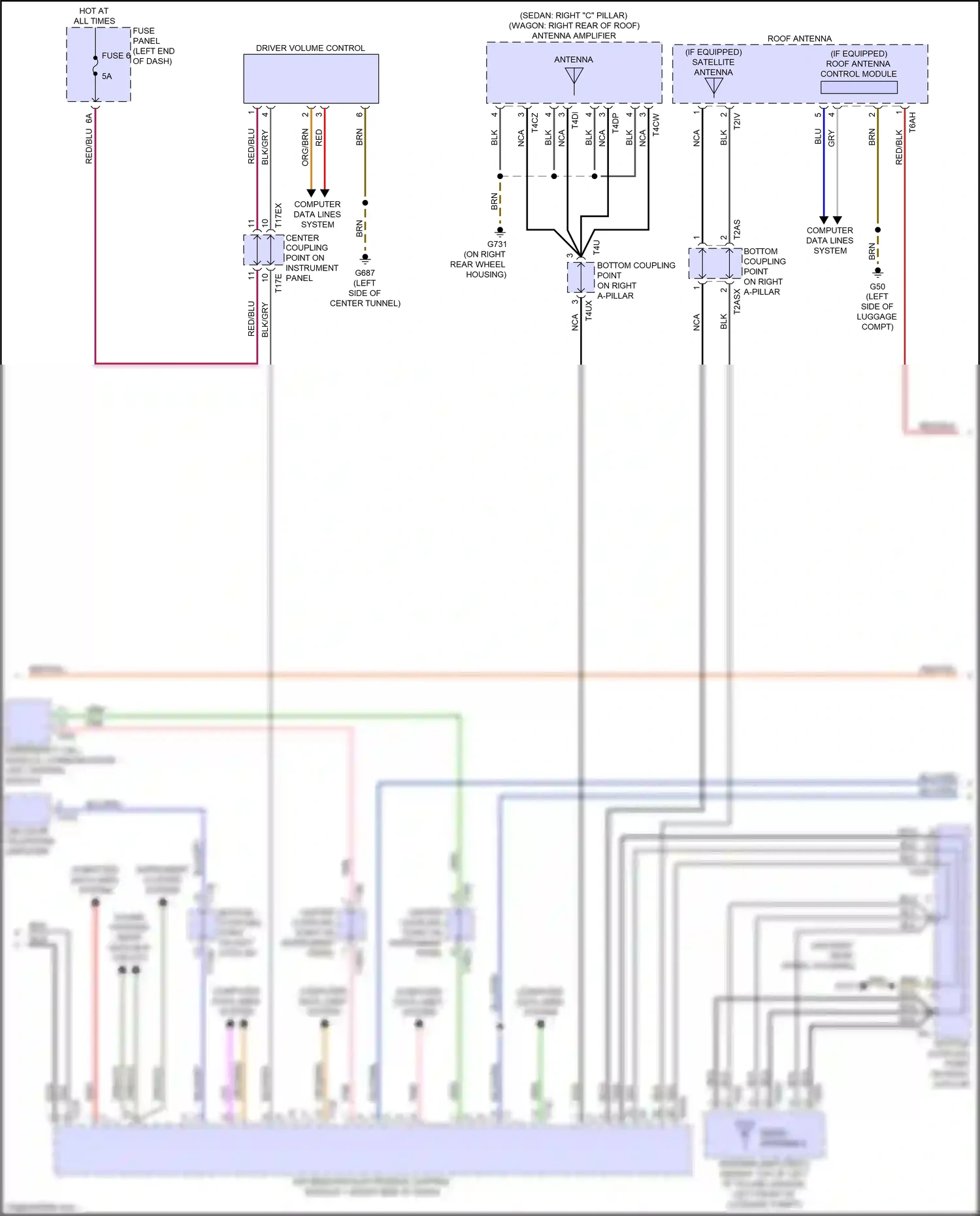 Audi S6 C8 (2019-2024) computer data lines system wiring diagram  (128 of 154)