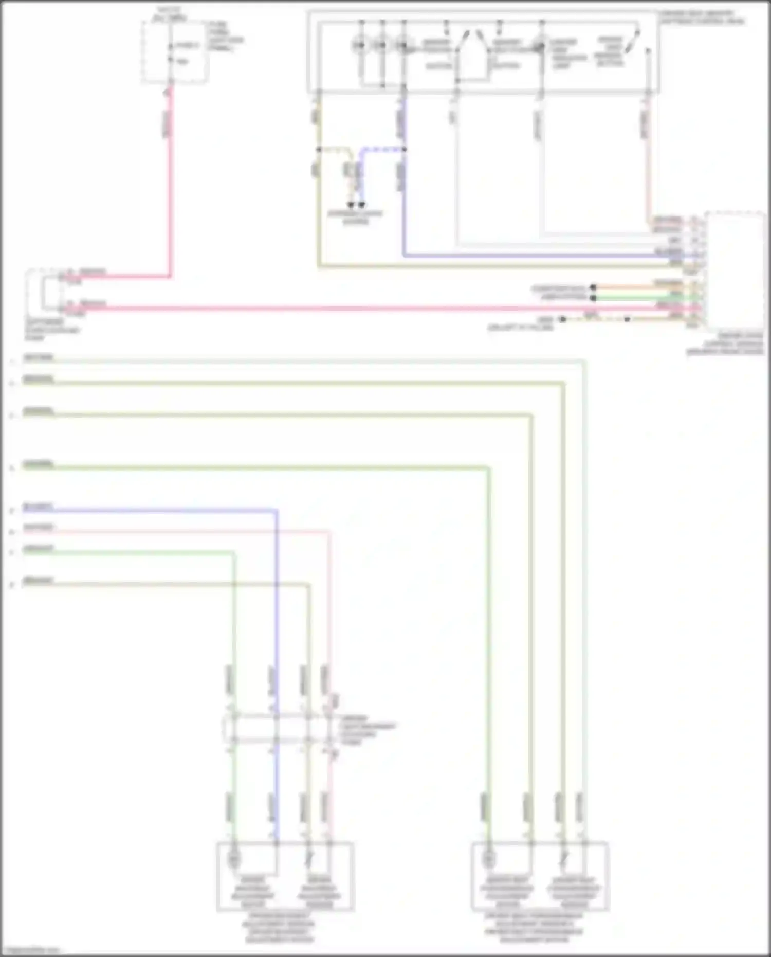 Wiring diagram driver backrest adjustment motor for Audi S6 C8 (2019-2024) (2 of 2)