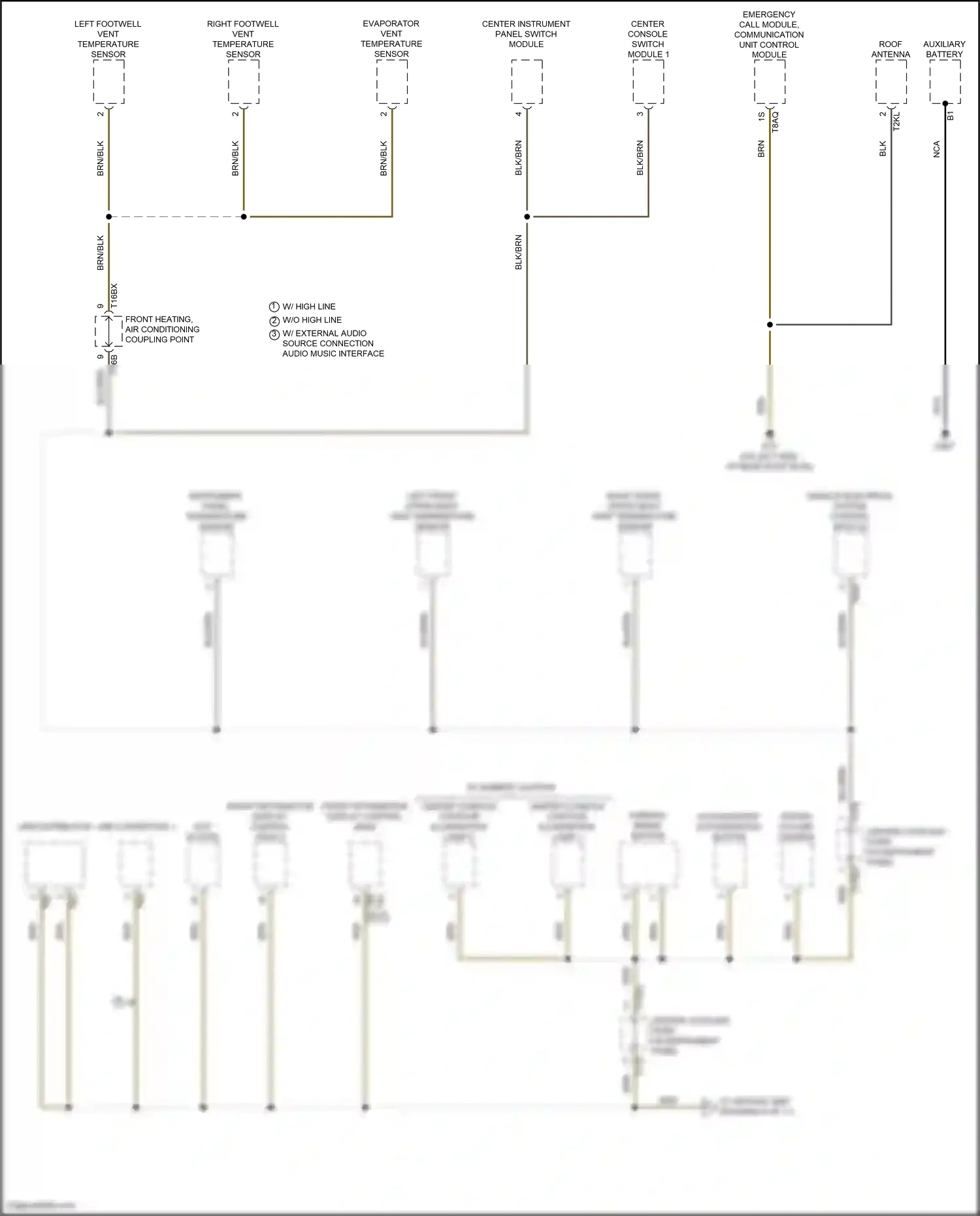 Audi S6 C8 (2019-2024) emergency call module, communication unit control module wiring diagram  (4 of 10)