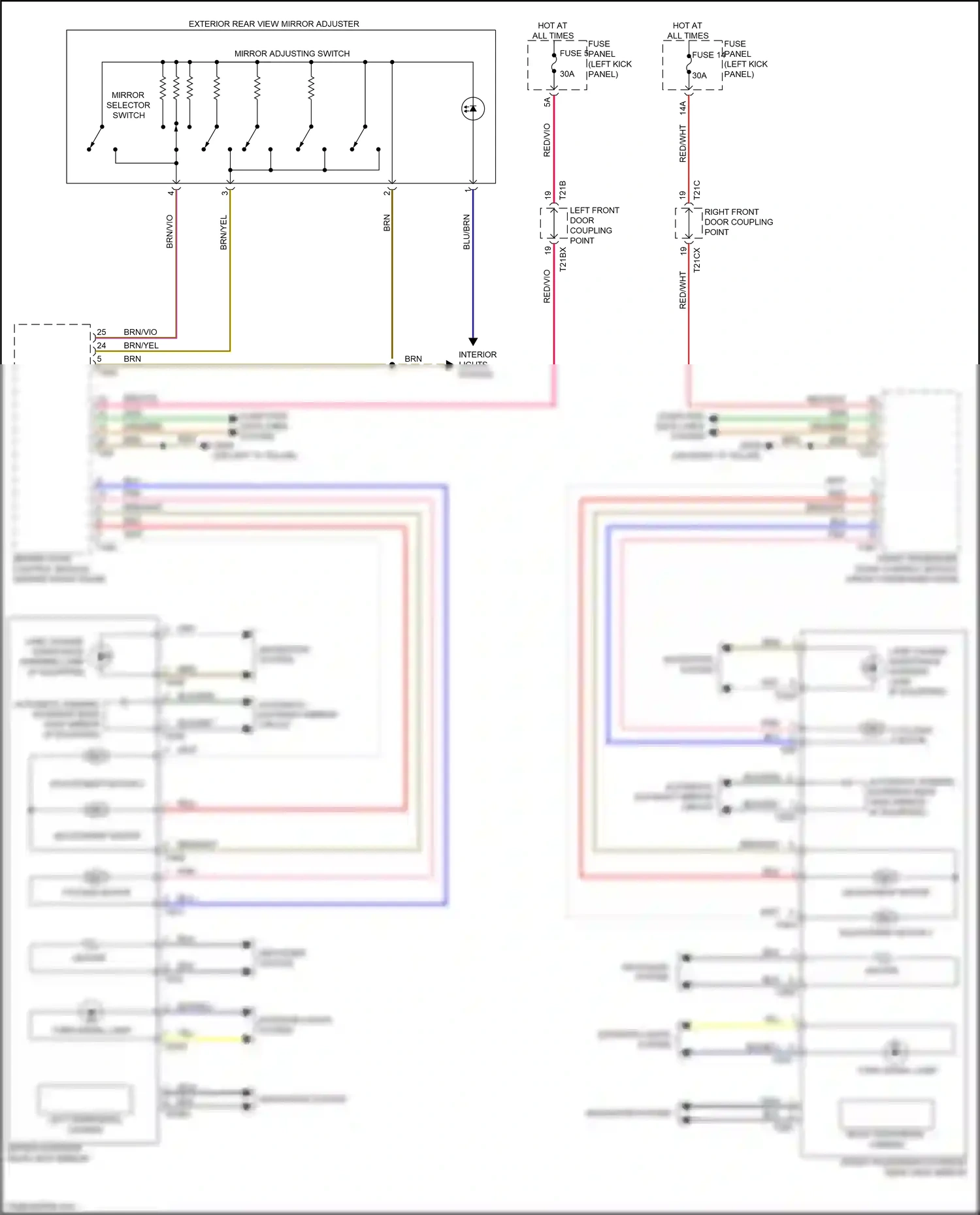 Audi S6 C8 (2019-2024) folding motor wiring diagram  (3 of 3)