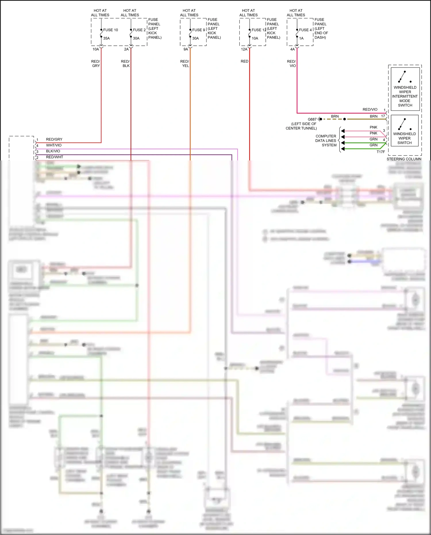 Audi S6 C8 (2019-2024) headlamp washer system pump wiring diagram  (2 of 2)