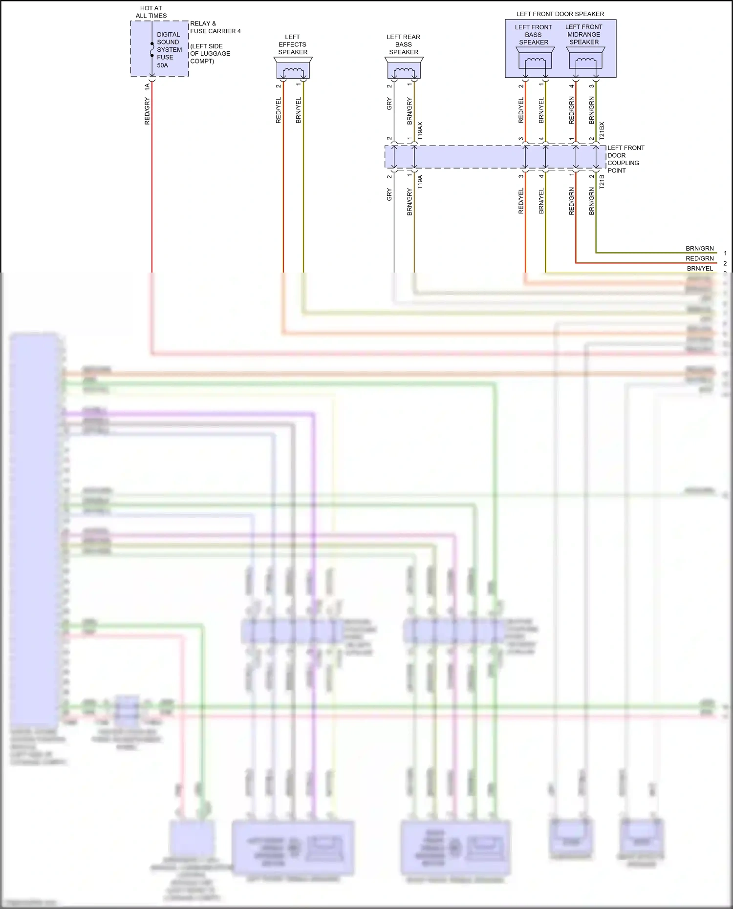 Audi S6 C8 (2019-2024) left front treble speaker wiring diagram  (2 of 6)