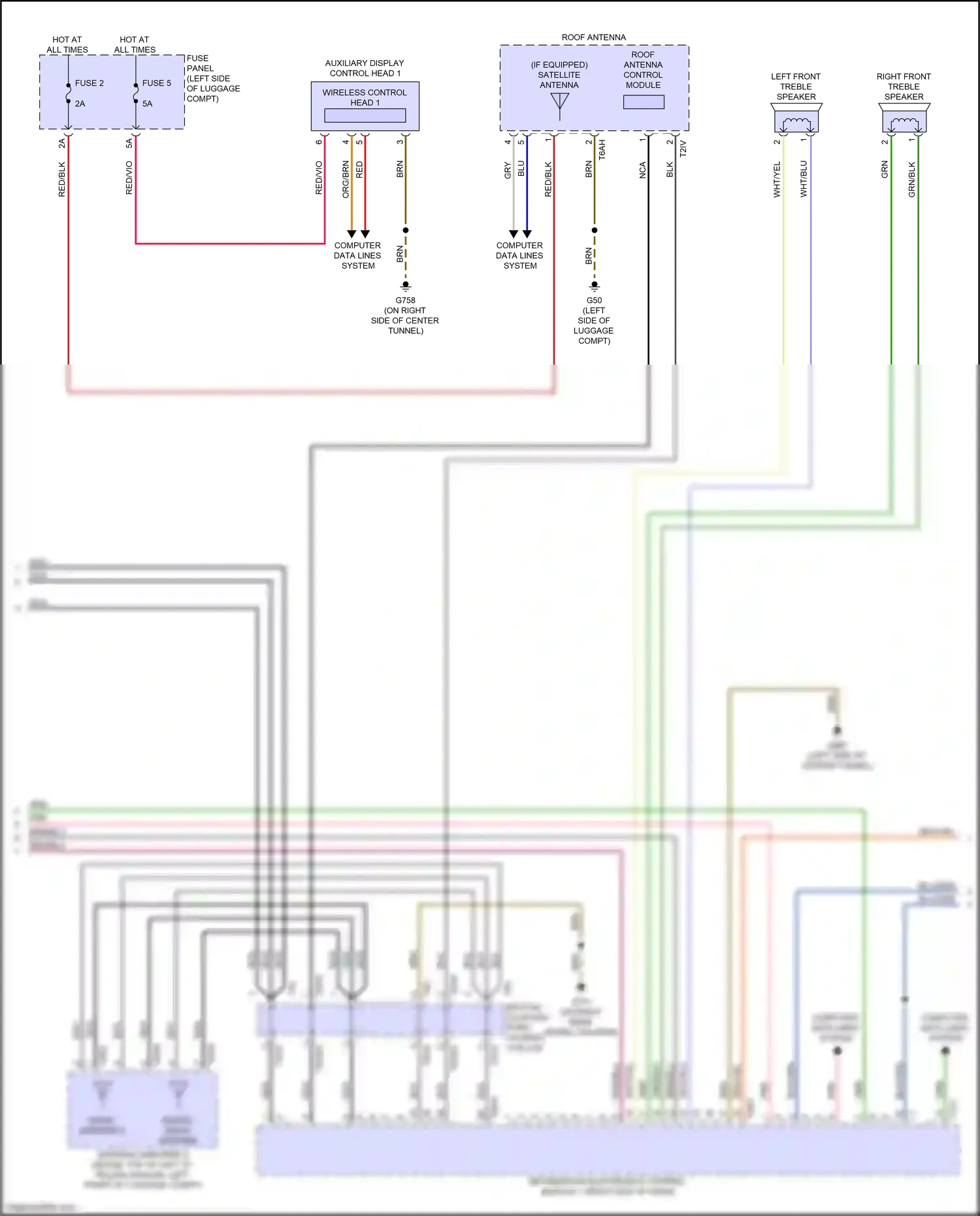 Audi S6 C8 (2019-2024) left front treble speaker wiring diagram  (1 of 6)