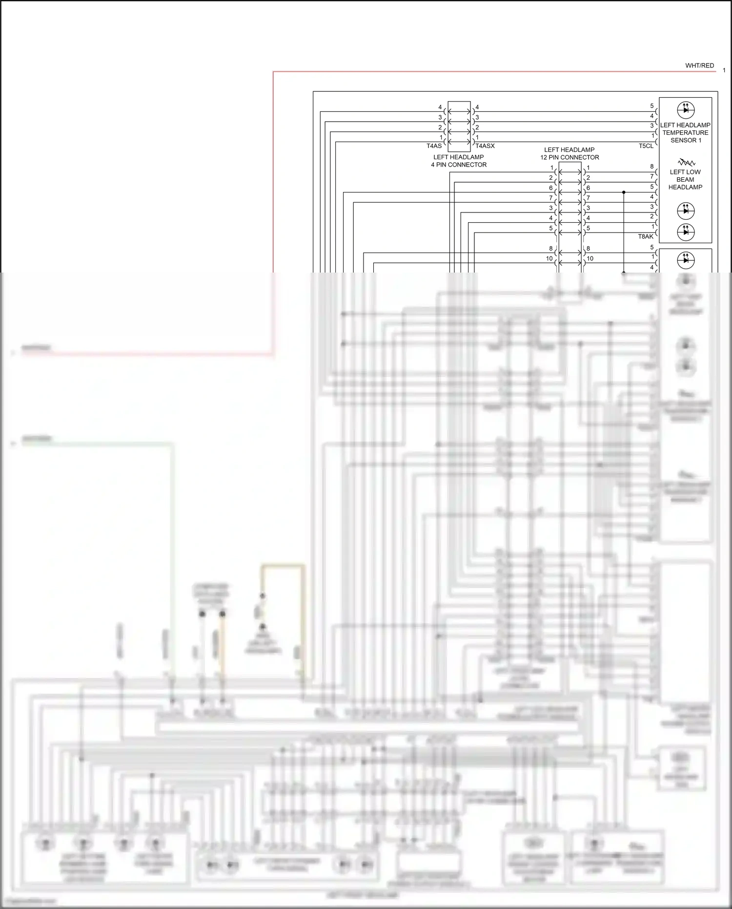 Audi S6 C8 (2019-2024) left headlamp temperature sensor 2 wiring diagram  (2 of 4)