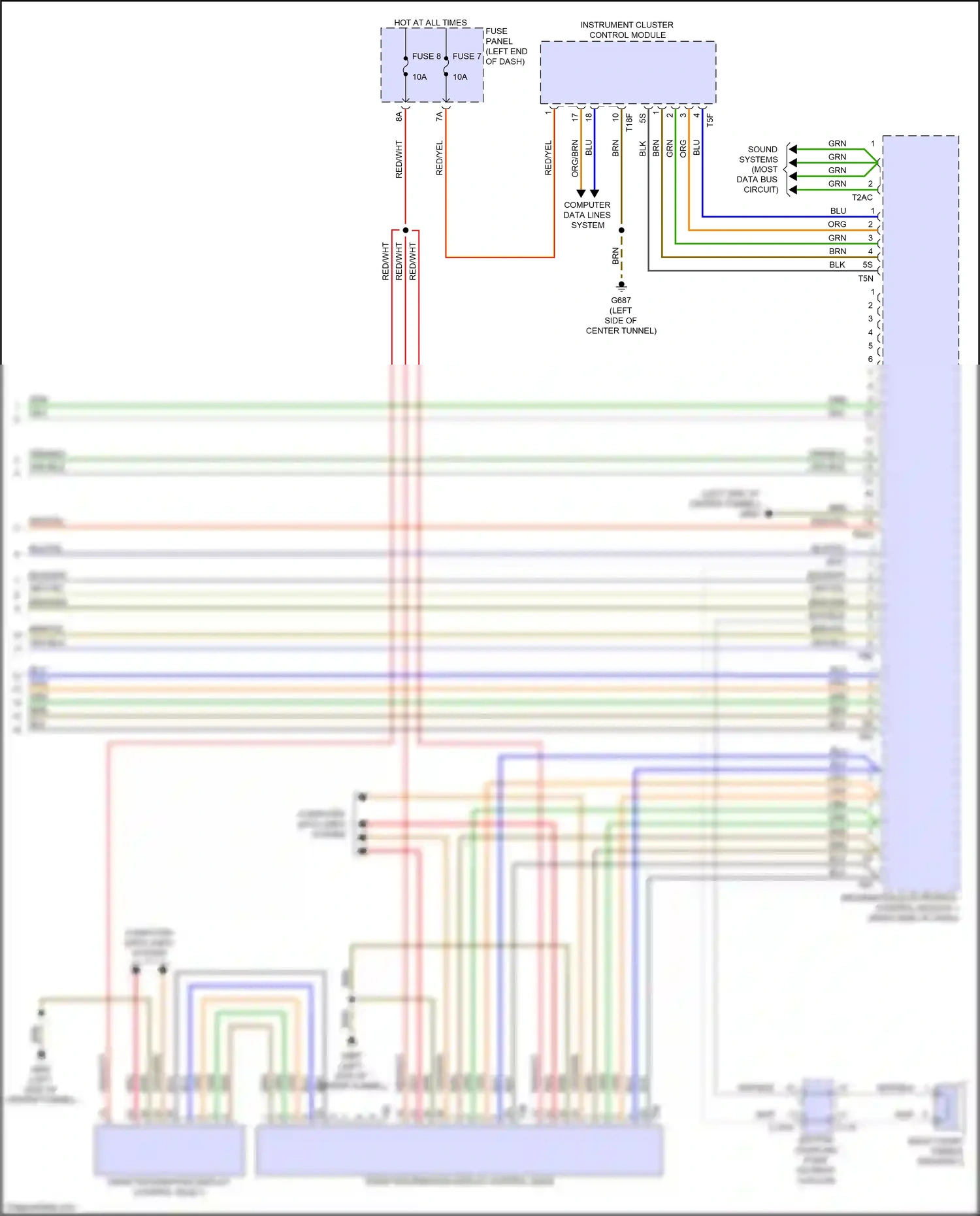 Audi S6 C8 (2019-2024) most data bus circuit wiring diagram  (4 of 13)
