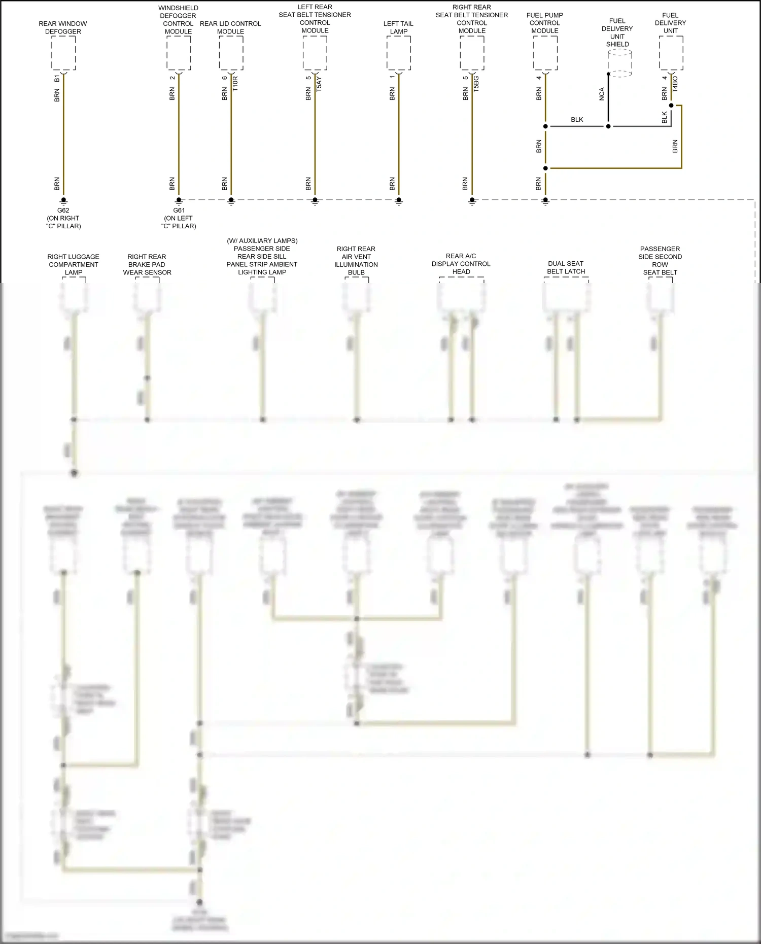 Audi S6 C8 (2019-2024) rear a/c display control head wiring diagram  (4 of 8)