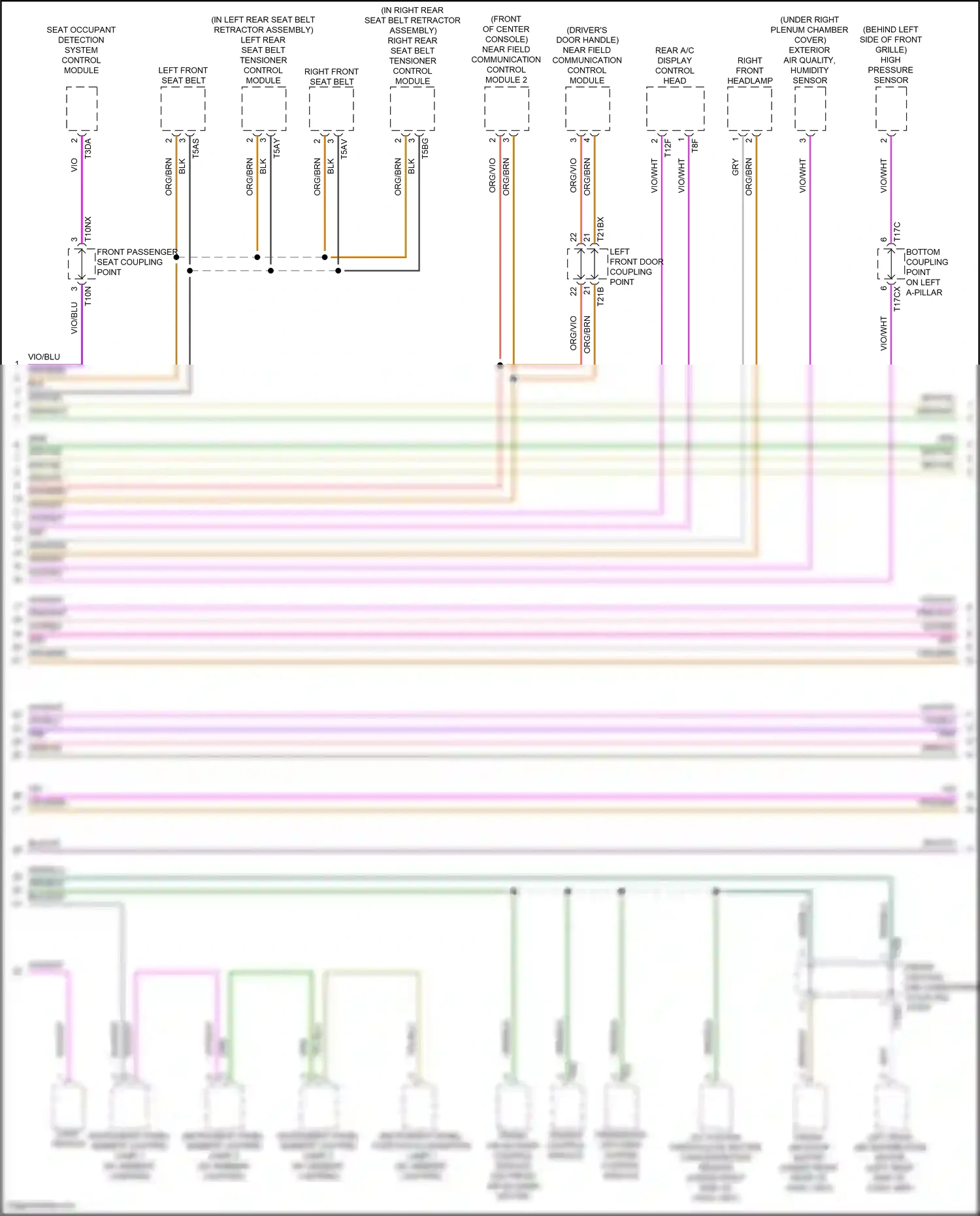 Audi S6 C8 (2019-2024) rear a/c display control head wiring diagram  (3 of 8)