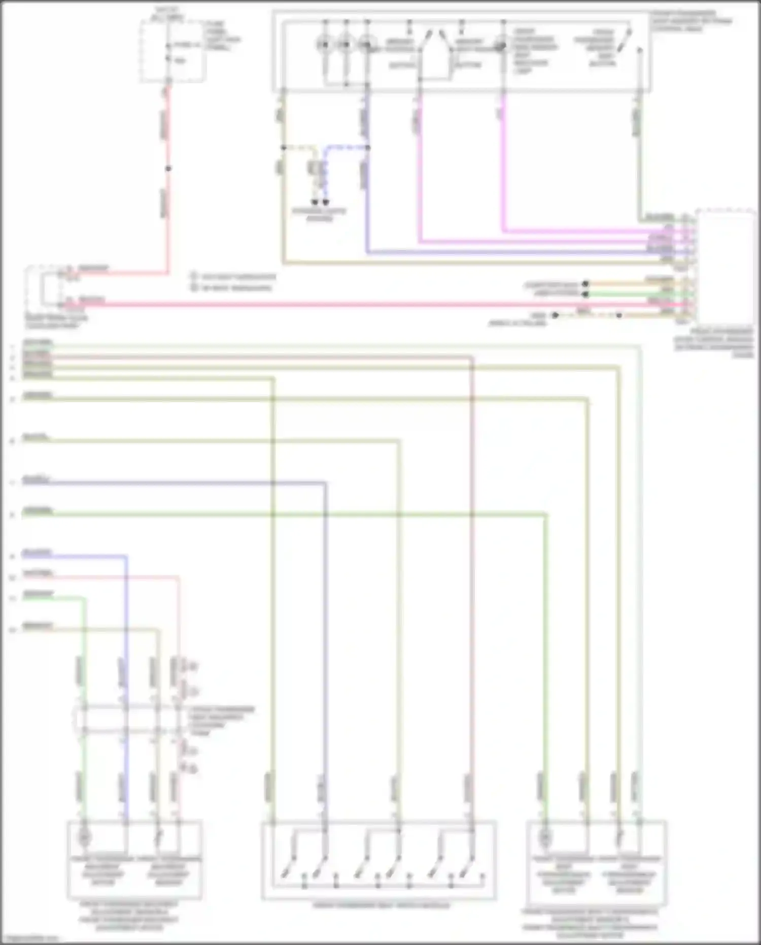 Wiring diagram front passenger side memory seat indicator lamp for Audi S7 4K (2019-2024) (2 of 2)