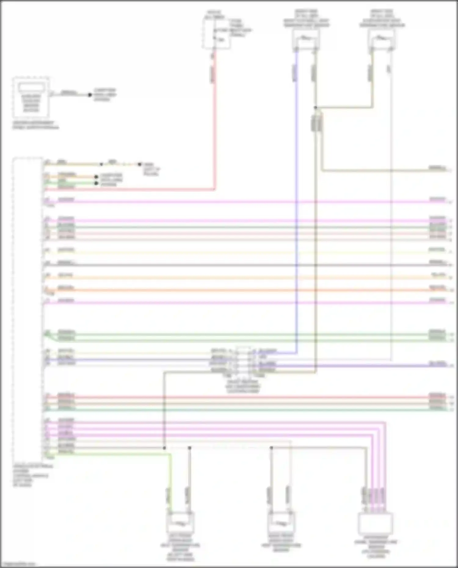 Wiring diagram left front upper body vent temperature sensor for Audi S7 4K (2019-2024) (2 of 4)