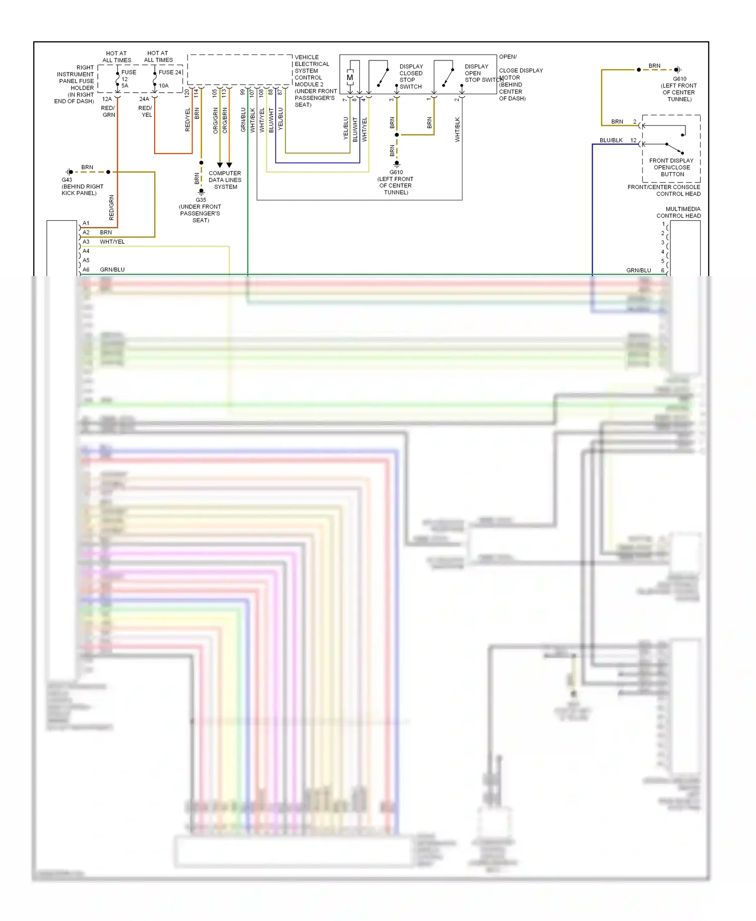 Audi S8 D3 facelift (2007-2011) access/start control module (under driver's seat) wiring diagram  (10 of 15)