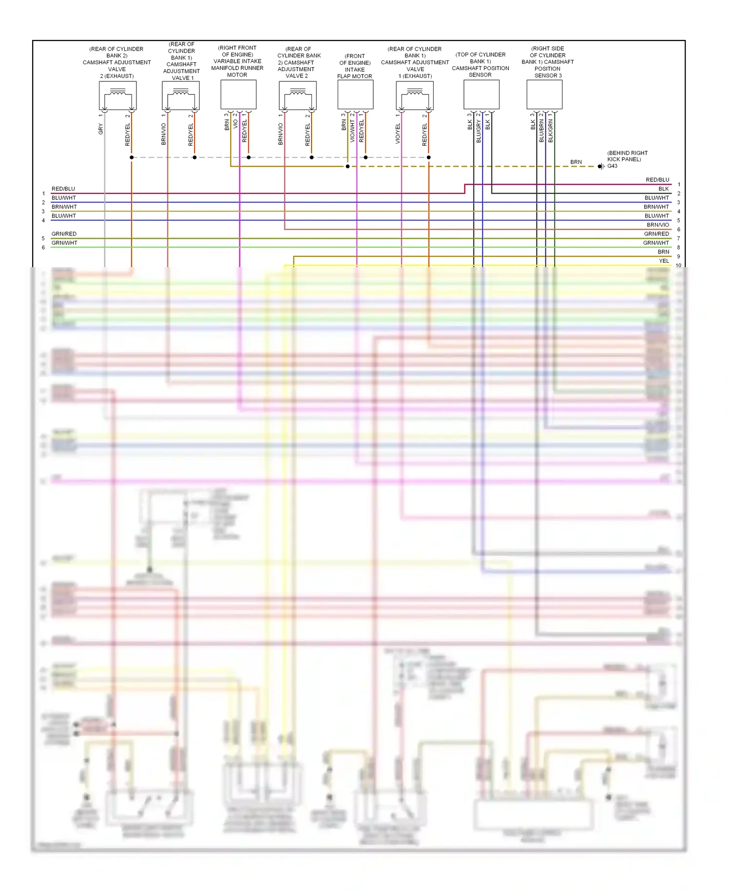 Audi S8 D3 facelift (2007-2011) (behind left kick panel) wiring diagram  (19 of 33)