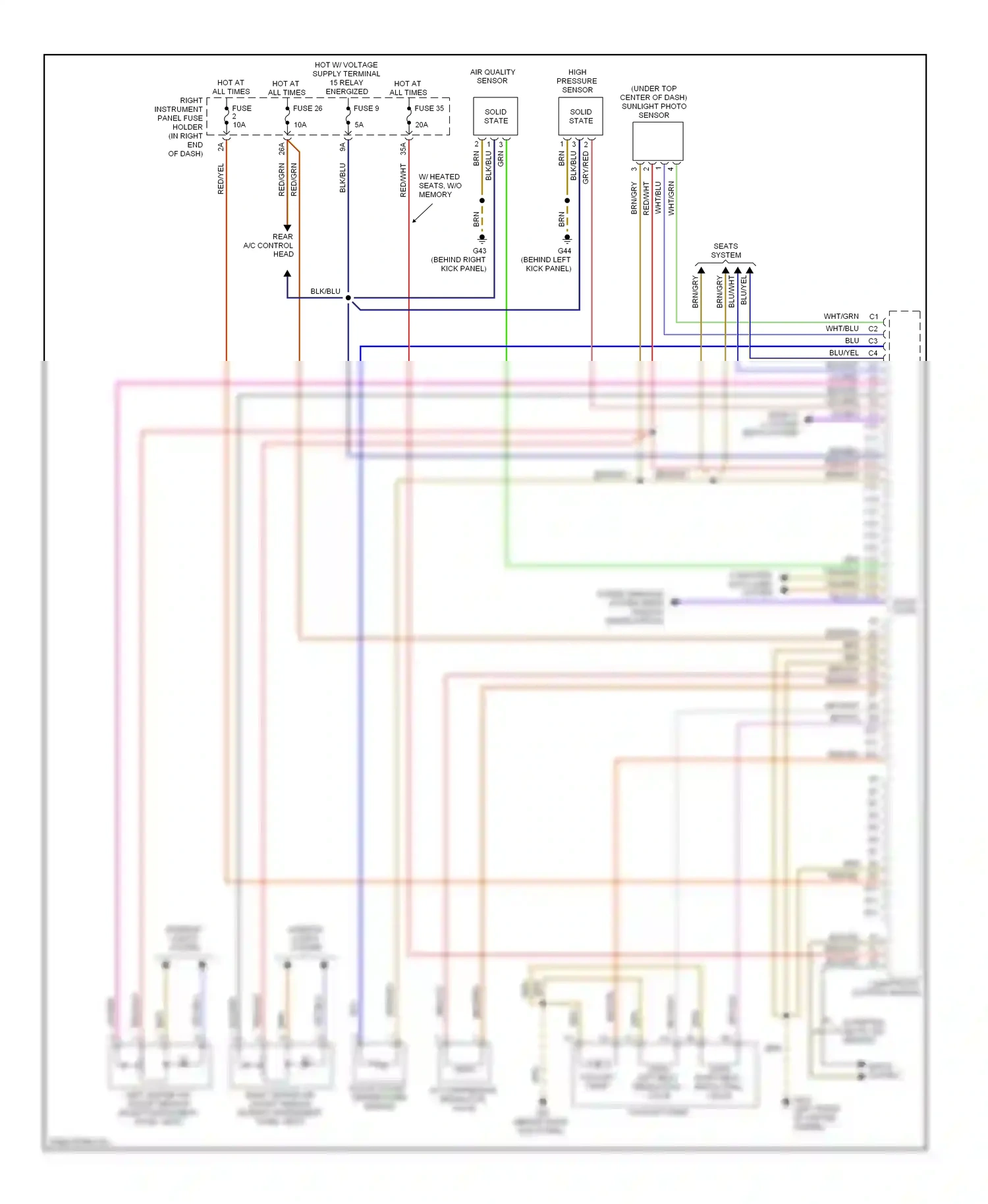Audi S8 D3 facelift (2007-2011) (behind left kick panel) wiring diagram  (6 of 33)