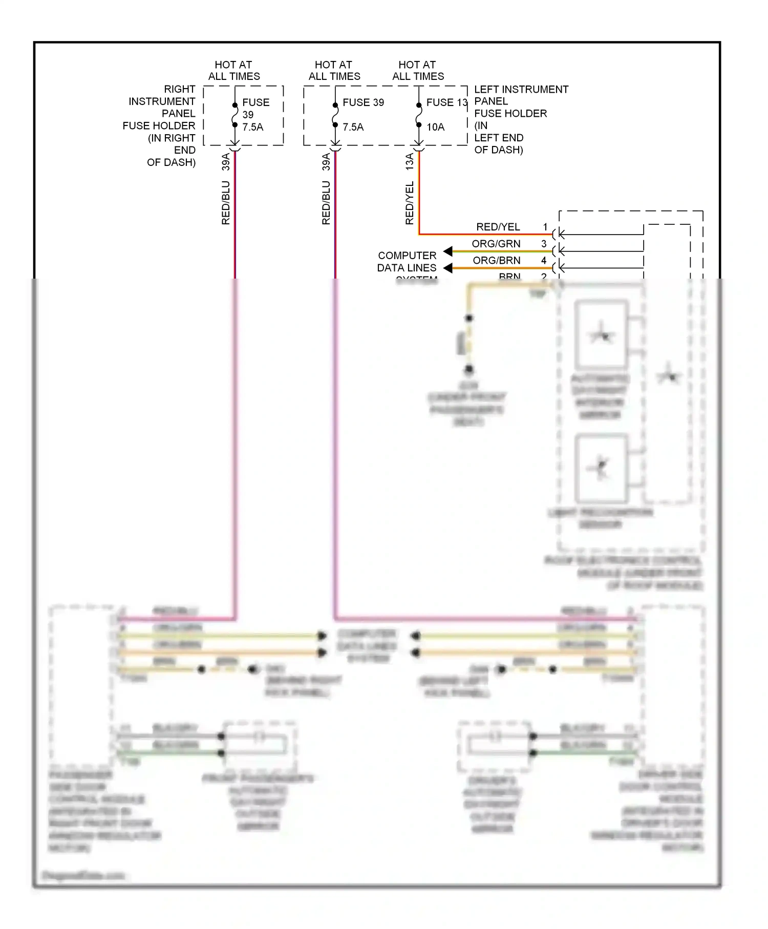 Audi S8 D3 facelift (2007-2011) (behind left kick panel) wiring diagram  (21 of 33)