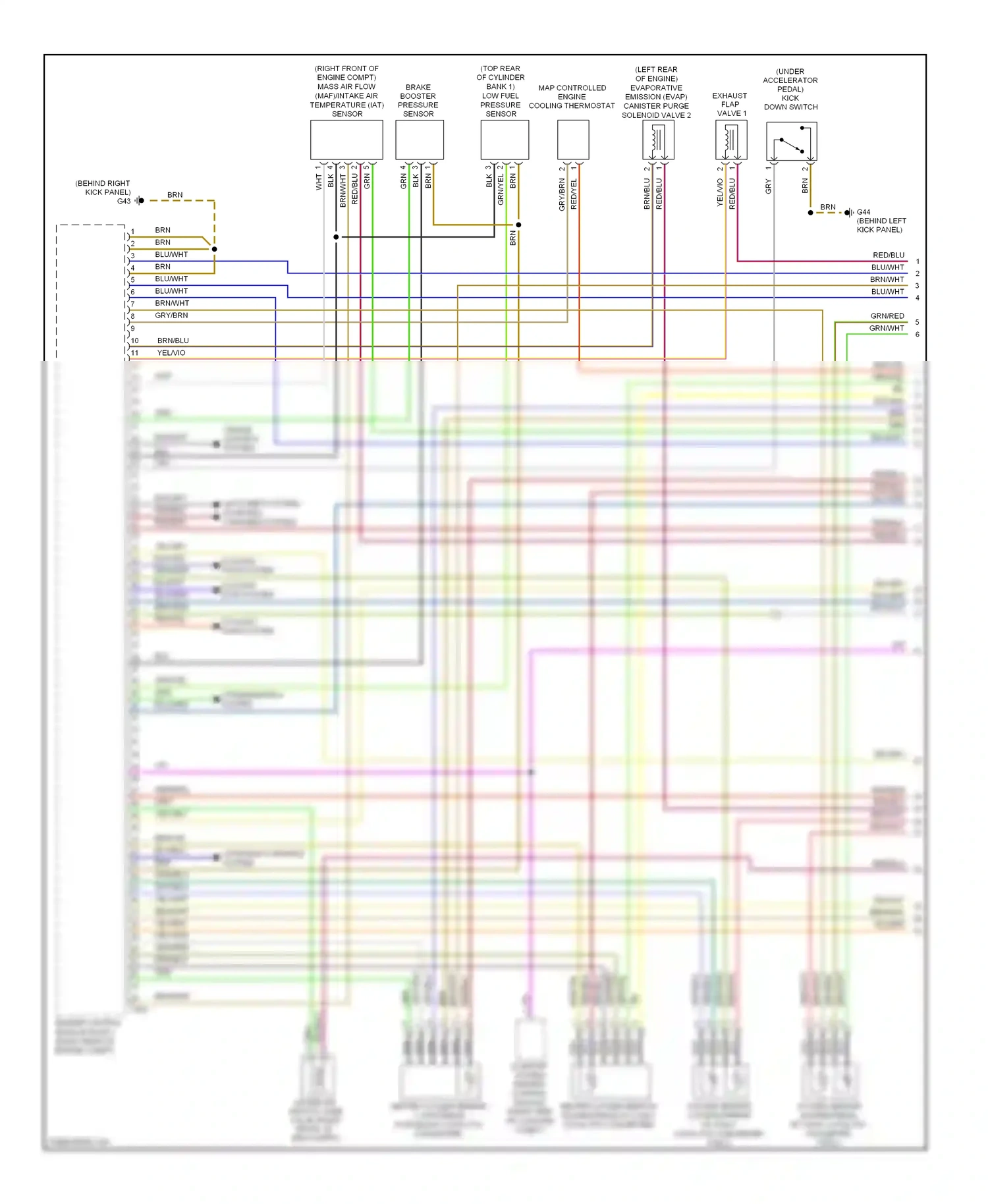Audi S8 D3 facelift (2007-2011) (behind left kick panel) wiring diagram  (18 of 33)