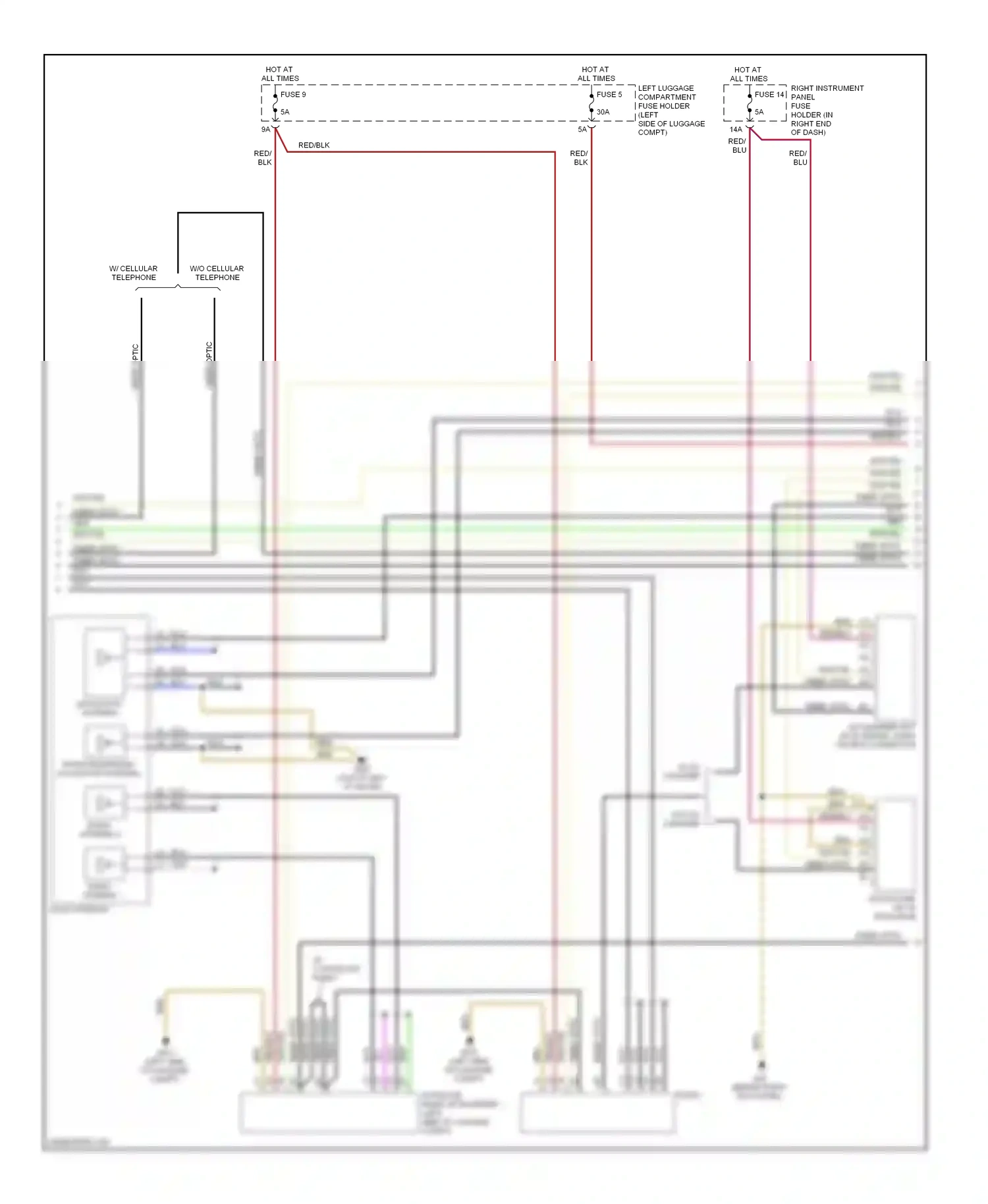 Audi S8 D3 facelift (2007-2011) (behind right kick panel) wiring diagram  (33 of 44)