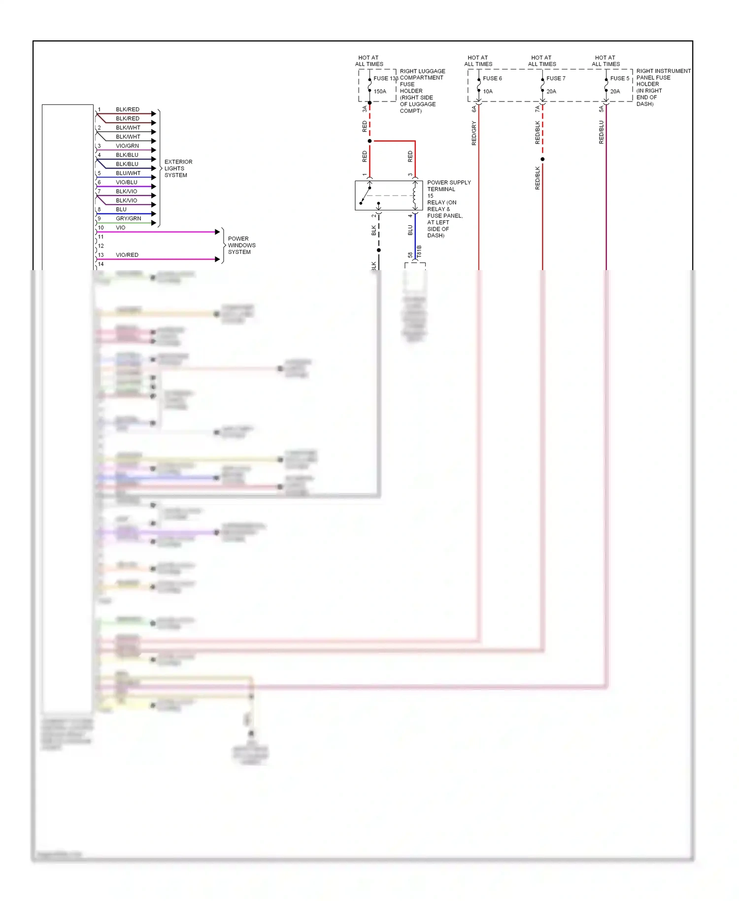 Audi S8 D3 facelift (2007-2011) control module (under driver's seat) wiring diagram  (2 of 2)