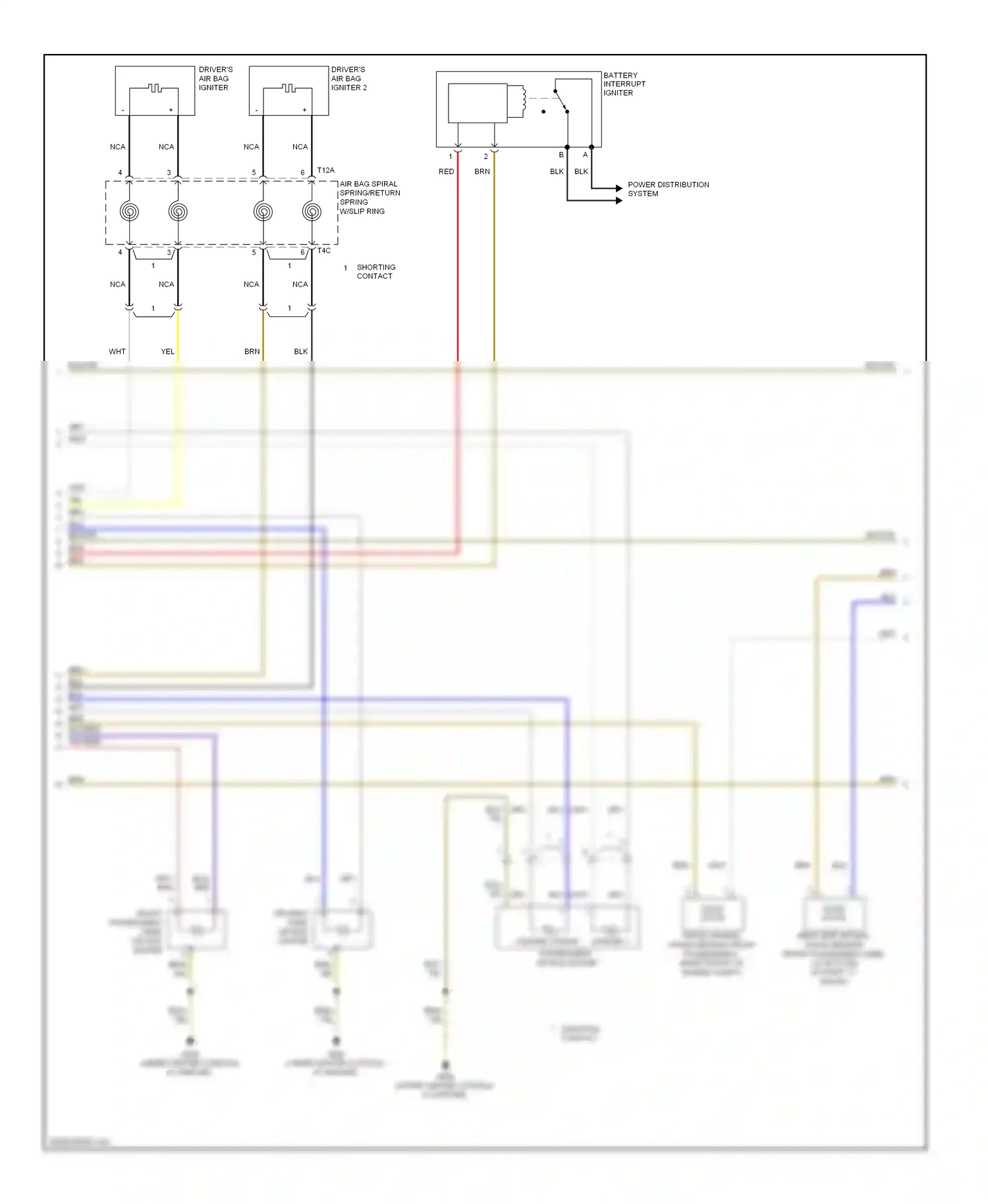 Audi S8 D3 facelift (2007-2011) driver's air bag igniter 2 wiring diagram  (1 of 1)