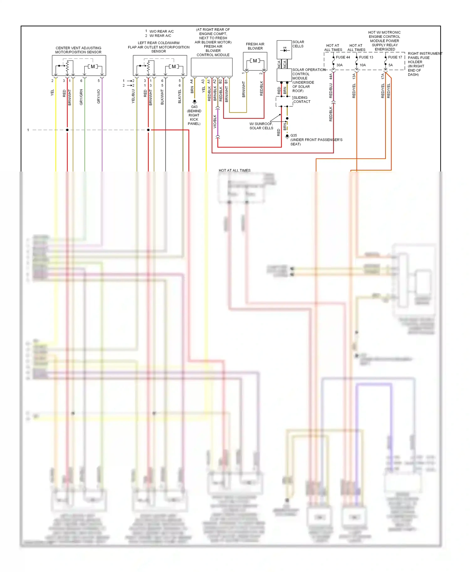 Audi S8 D3 facelift (2007-2011) fresh air blower wiring diagram  (1 of 1)