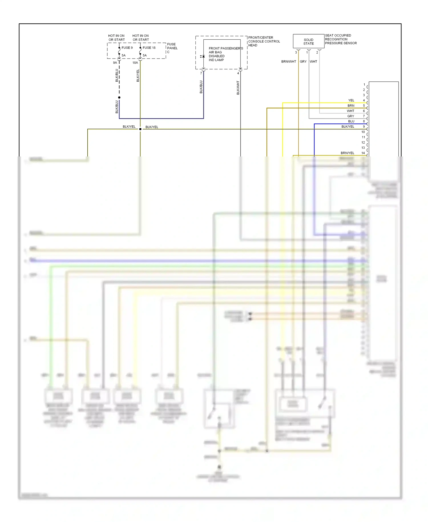 Audi S8 D3 facelift (2007-2011) front/center console control head wiring diagram  (9 of 9)