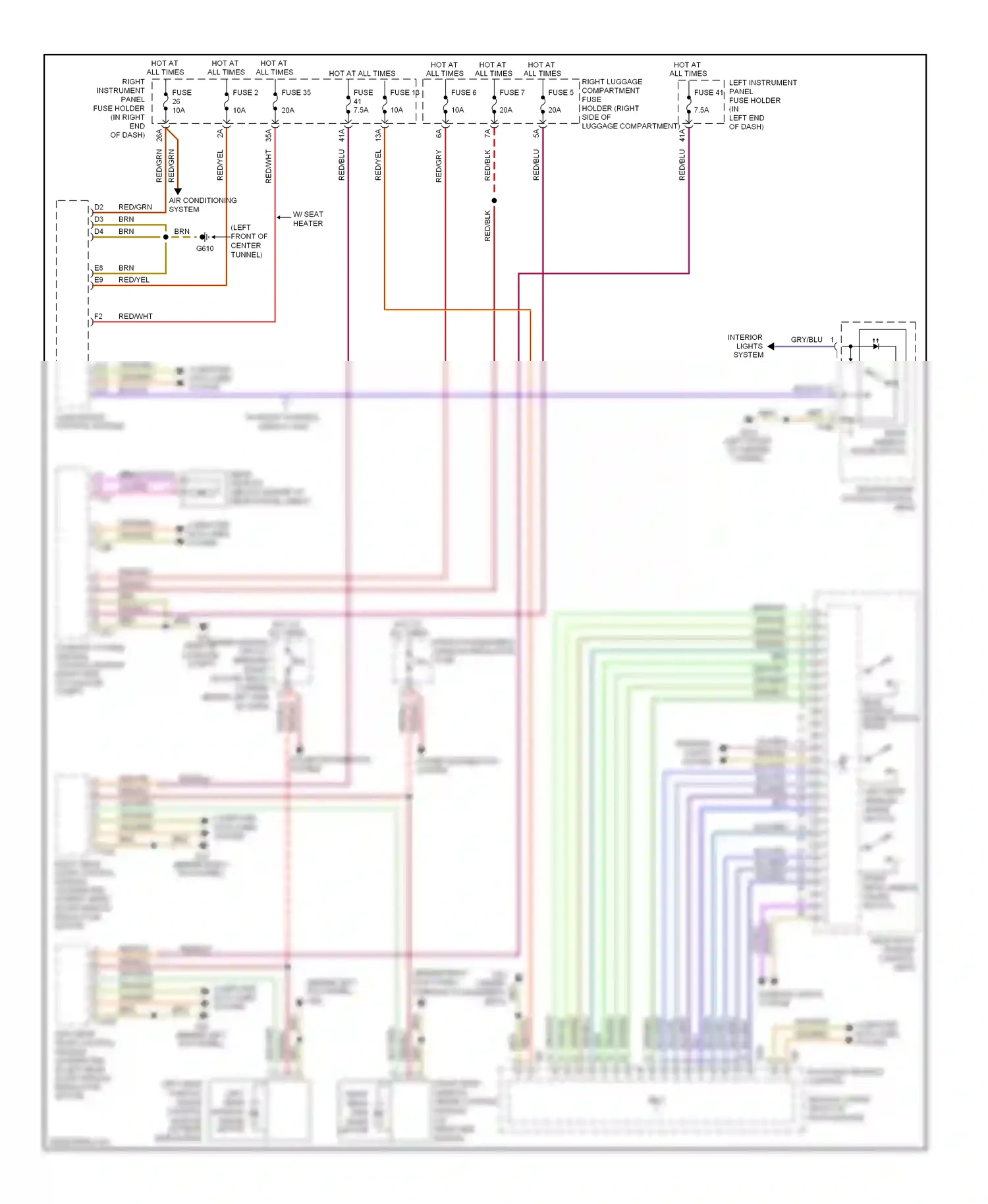 Audi S8 D3 facelift (2007-2011) front/center console control head wiring diagram  (8 of 9)