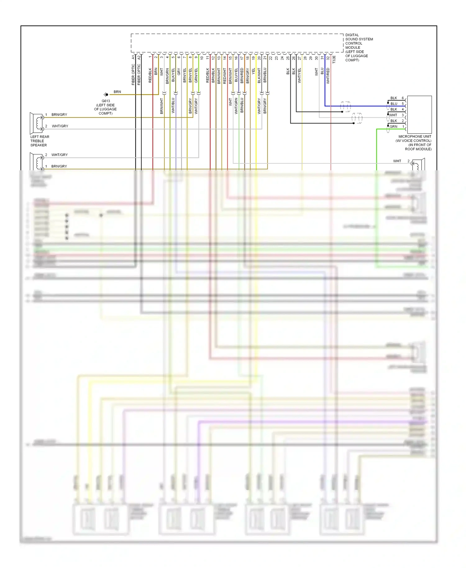 Audi S8 D3 facelift (2007-2011) left rear midrange speaker wiring diagram  (1 of 2)