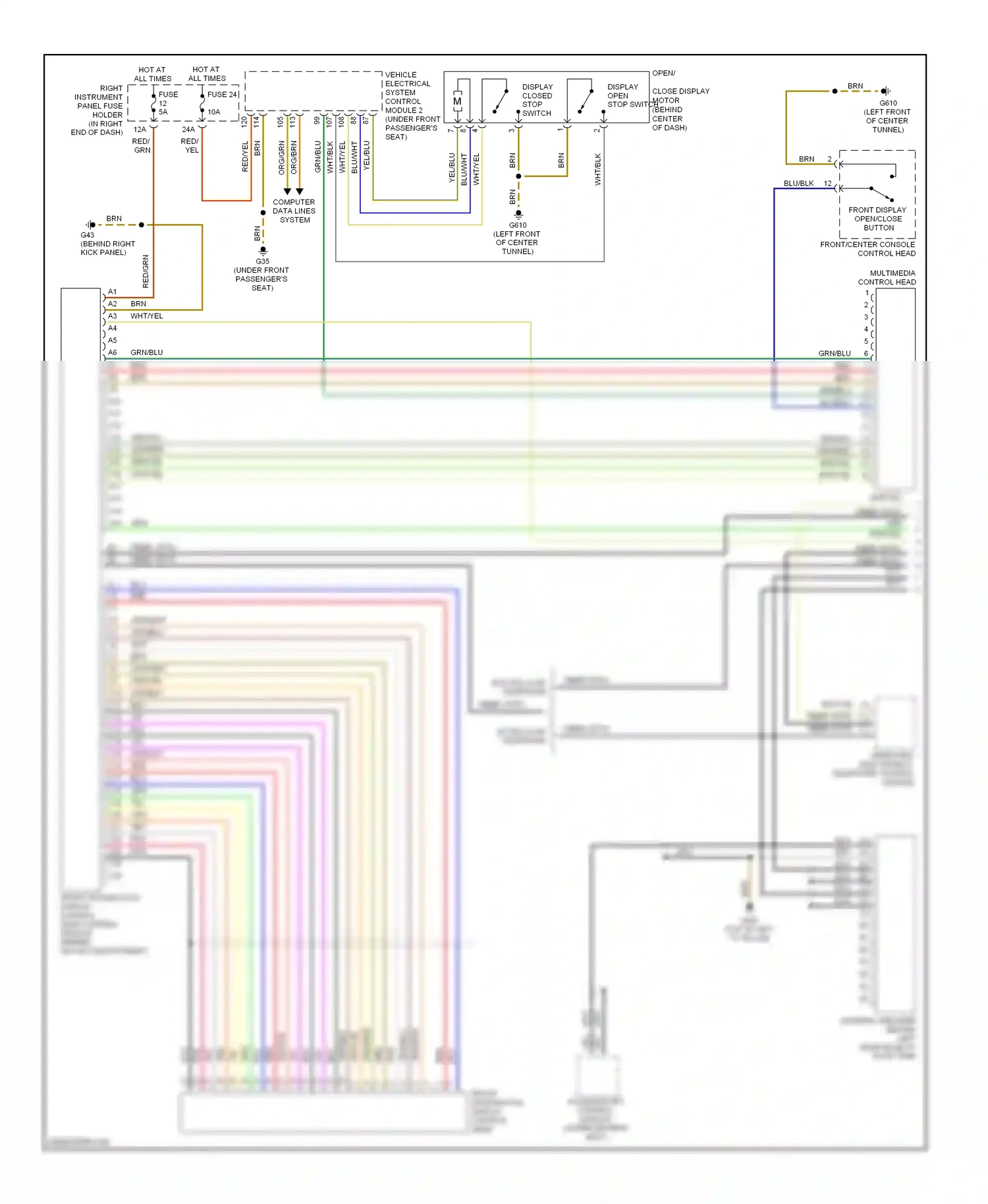 Audi S8 D3 facelift (2007-2011) org/blu wiring diagram  (1 of 4)