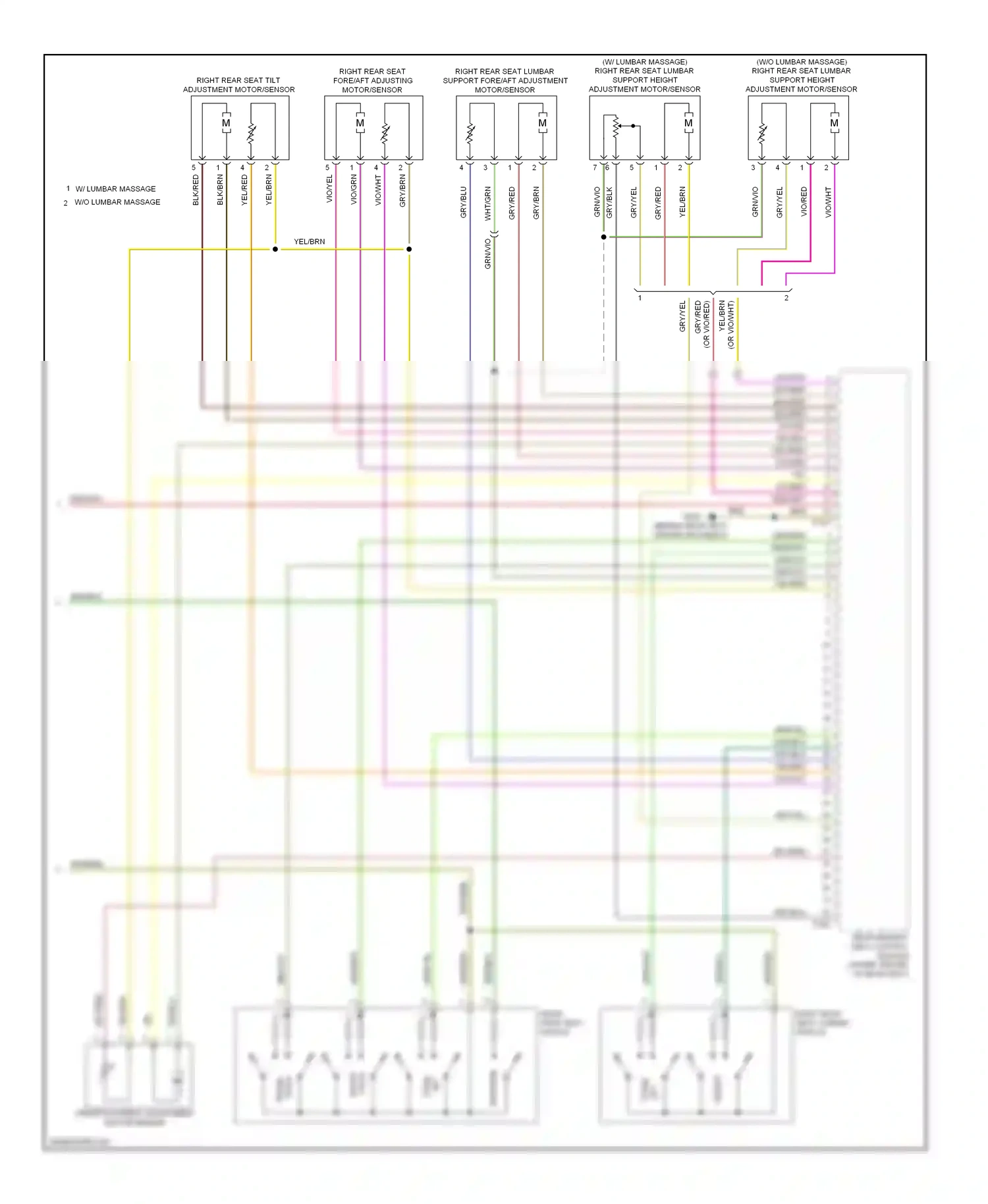 Audi S8 D3 facelift (2007-2011) rear memory seat control module wiring diagram  (1 of 2)