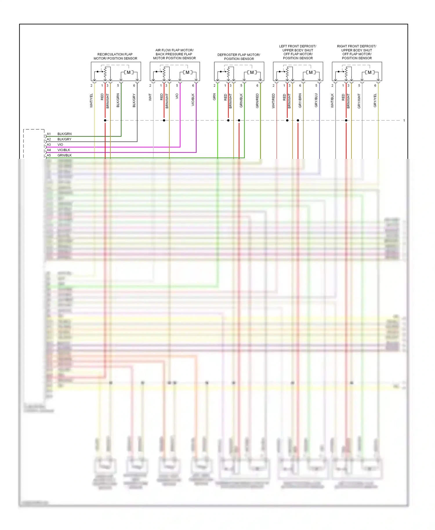 Audi S8 D3 facelift (2007-2011) recirculation flap motor, position sensor wiring diagram  (1 of 1)