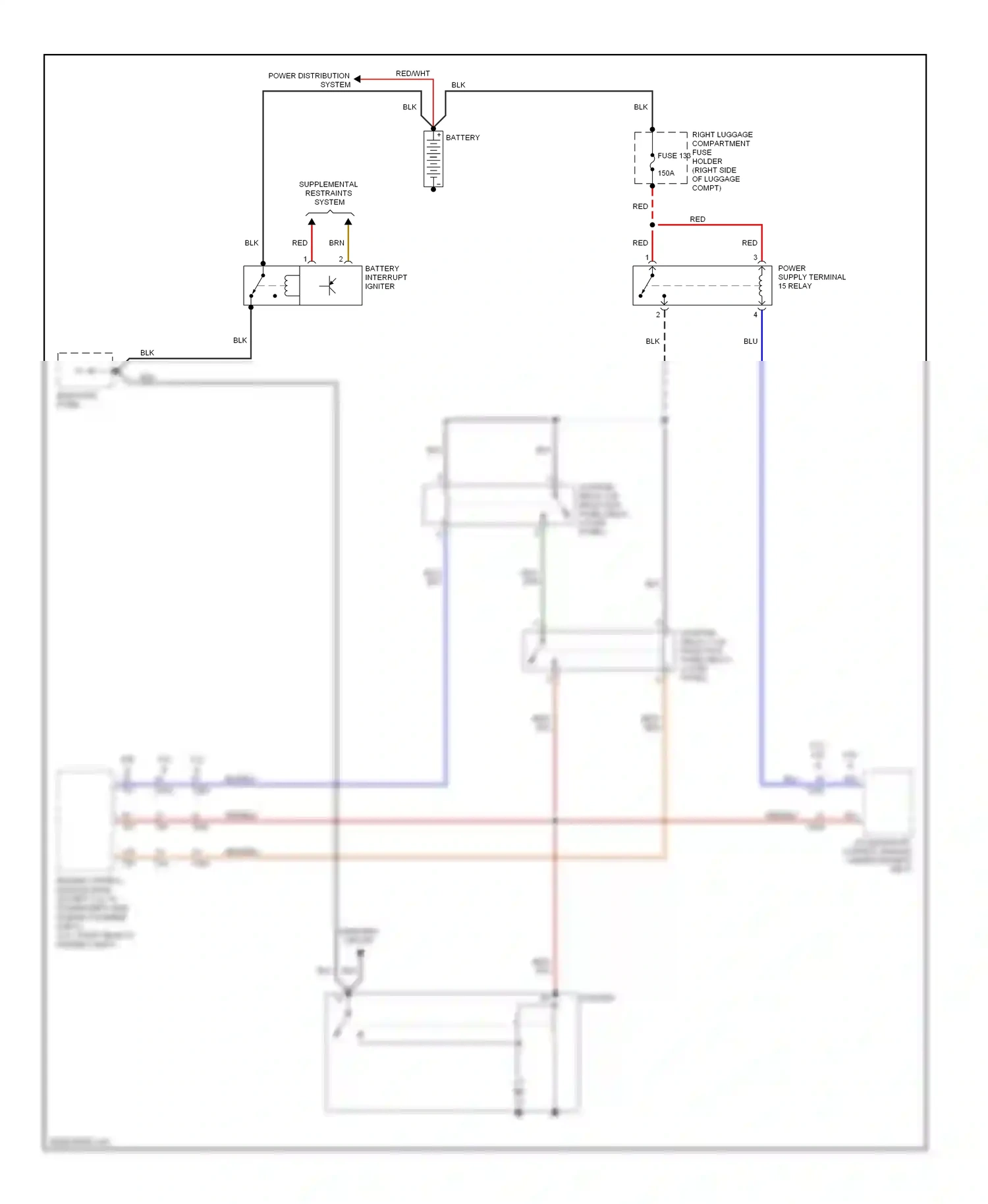 Audi S8 D3 facelift (2007-2011) starter wiring diagram  (3 of 3)