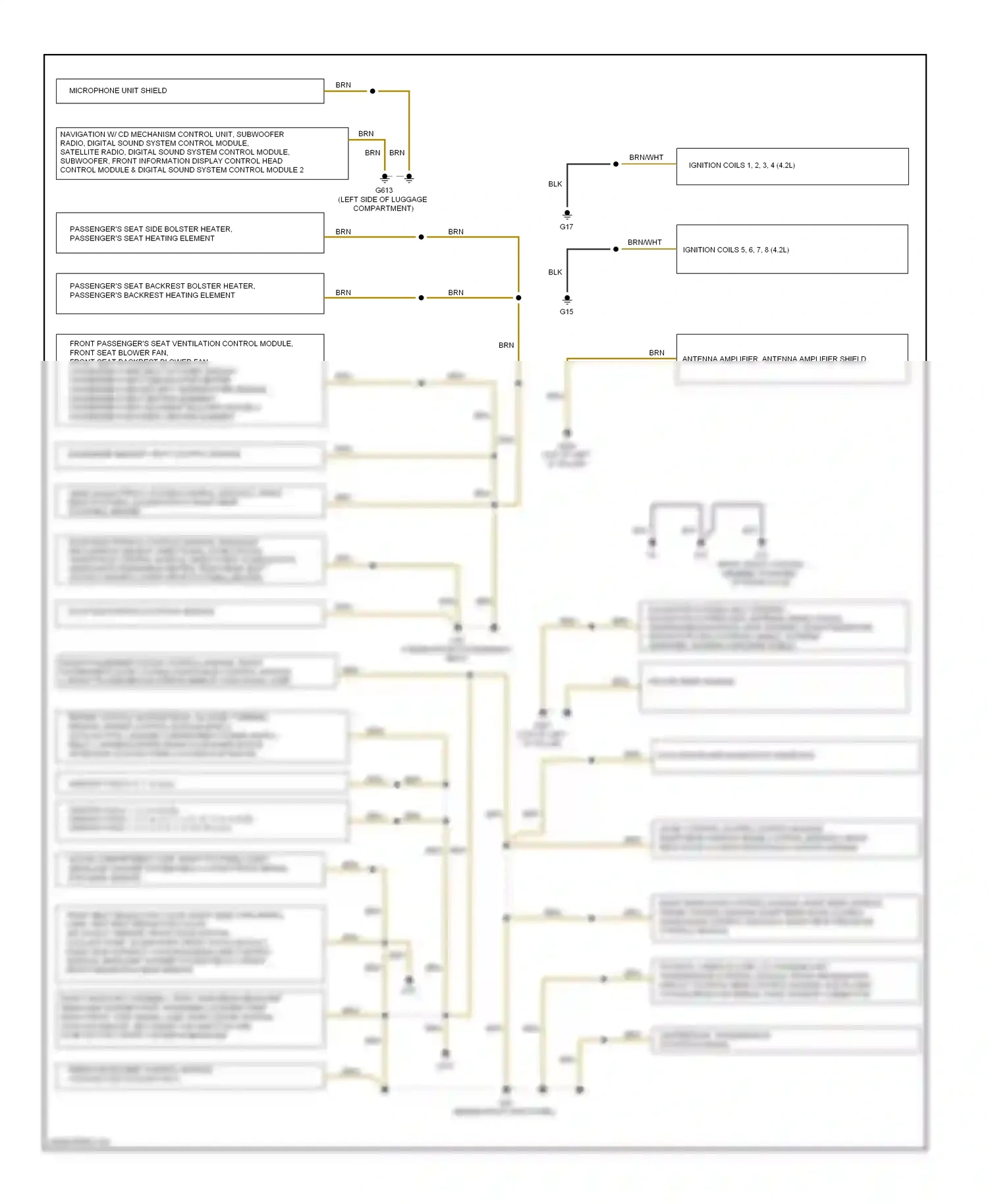 Audi S8 D3 facelift (2007-2011) suppressor, transmission control module wiring diagram  (1 of 1)