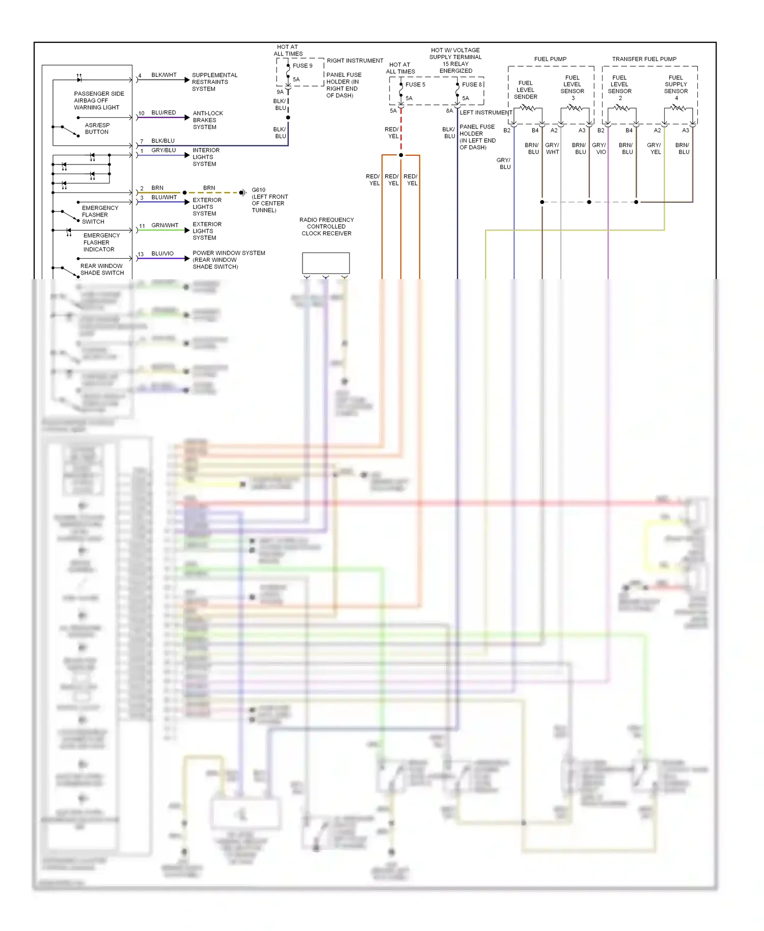 Audi S8 D3 facelift (2007-2011) transfer fuel pump wiring diagram  (1 of 2)