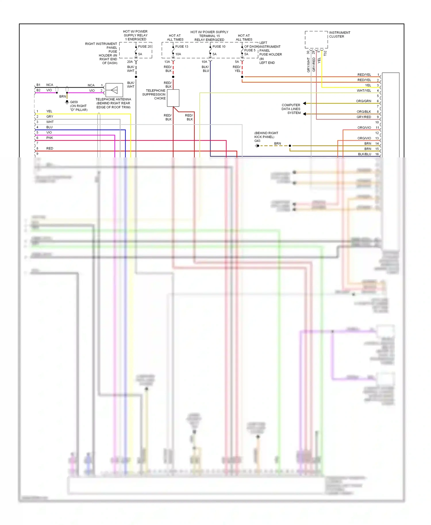 Audi S8 D3 facelift (2007-2011) vio/blu wiring diagram  (22 of 23)