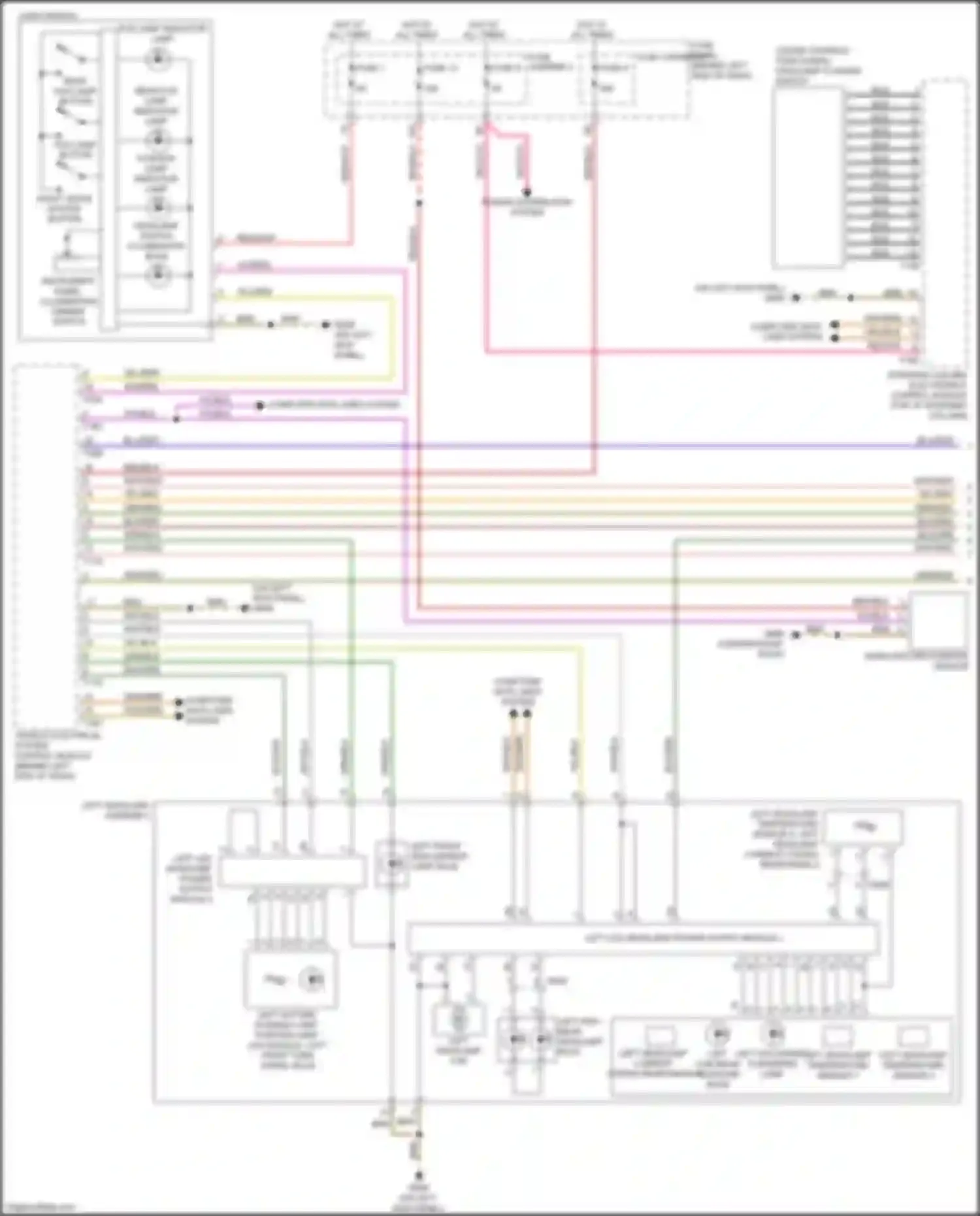 S8 Audi D4 facelift (2013-2018): Headlights circuit, w/o hid w/o metrix beam (1 of 2)
