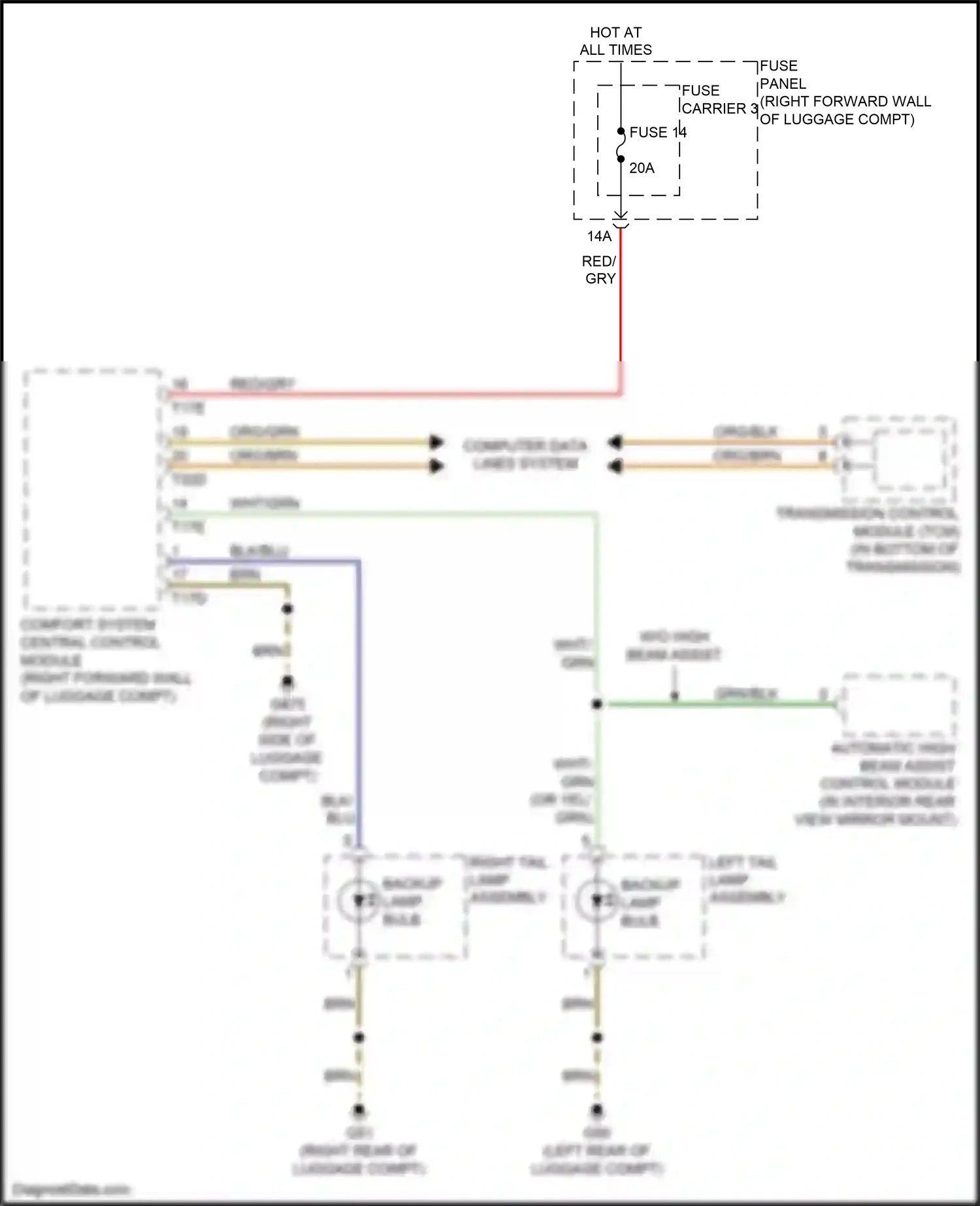 Wiring diagram automatic high beam assist control module for Audi S8 D4 facelift (2013-2018) (1 of 4)