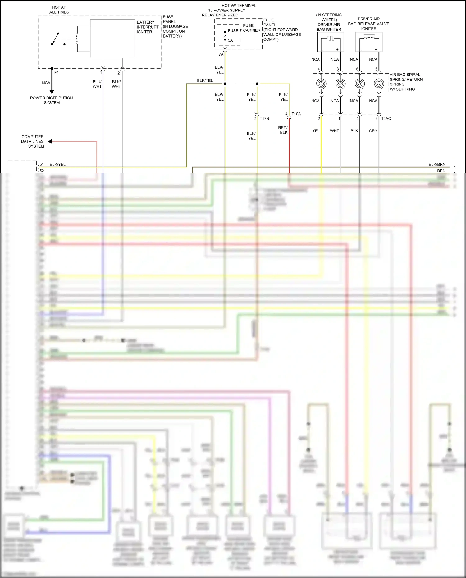 Wiring diagram driver side rear side air bag crash sensor for Audi S8 D4 facelift (2013-2018) (1 of 1)