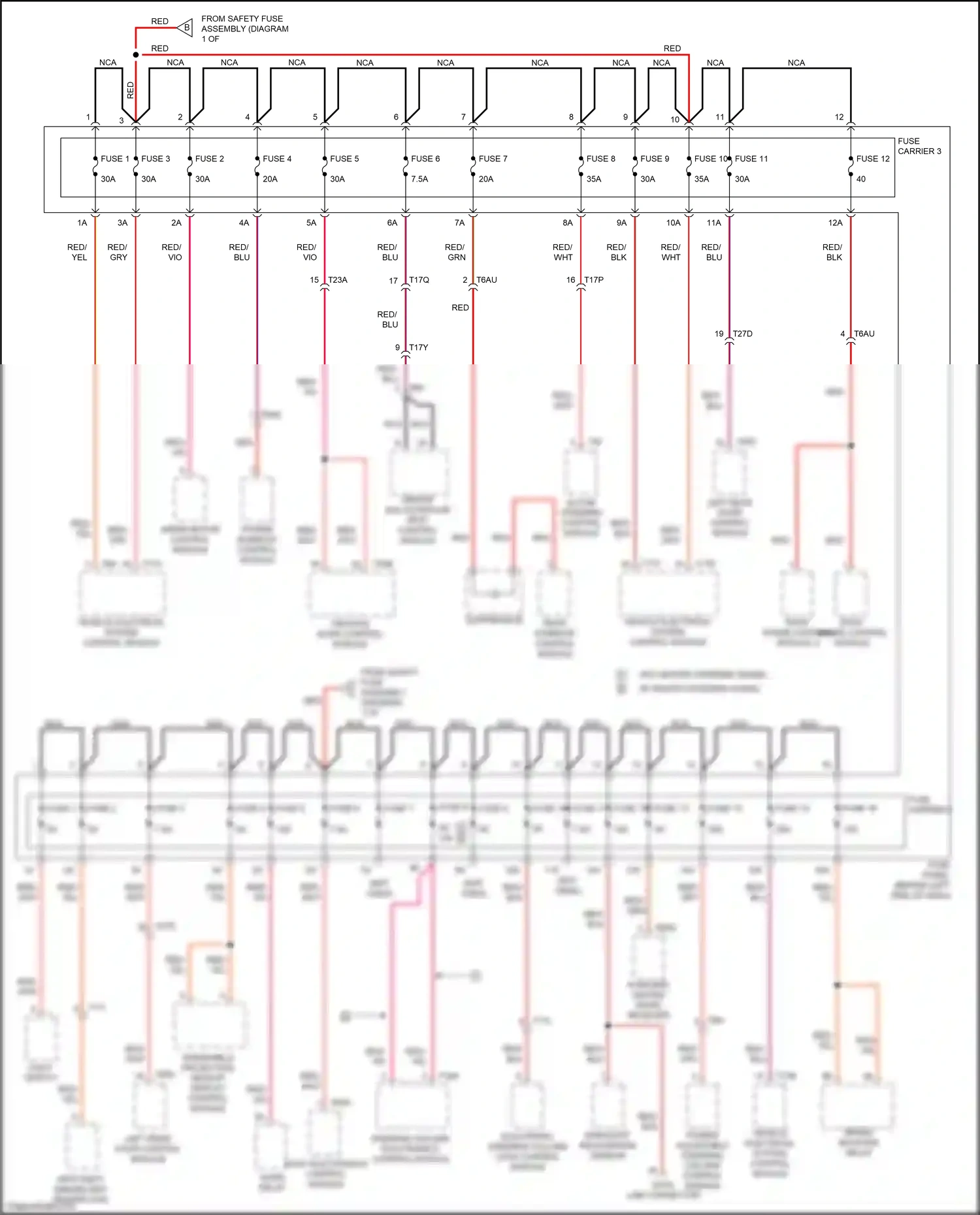 Wiring diagram horn relay for Audi S8 D4 facelift (2013-2018) (2 of 2)