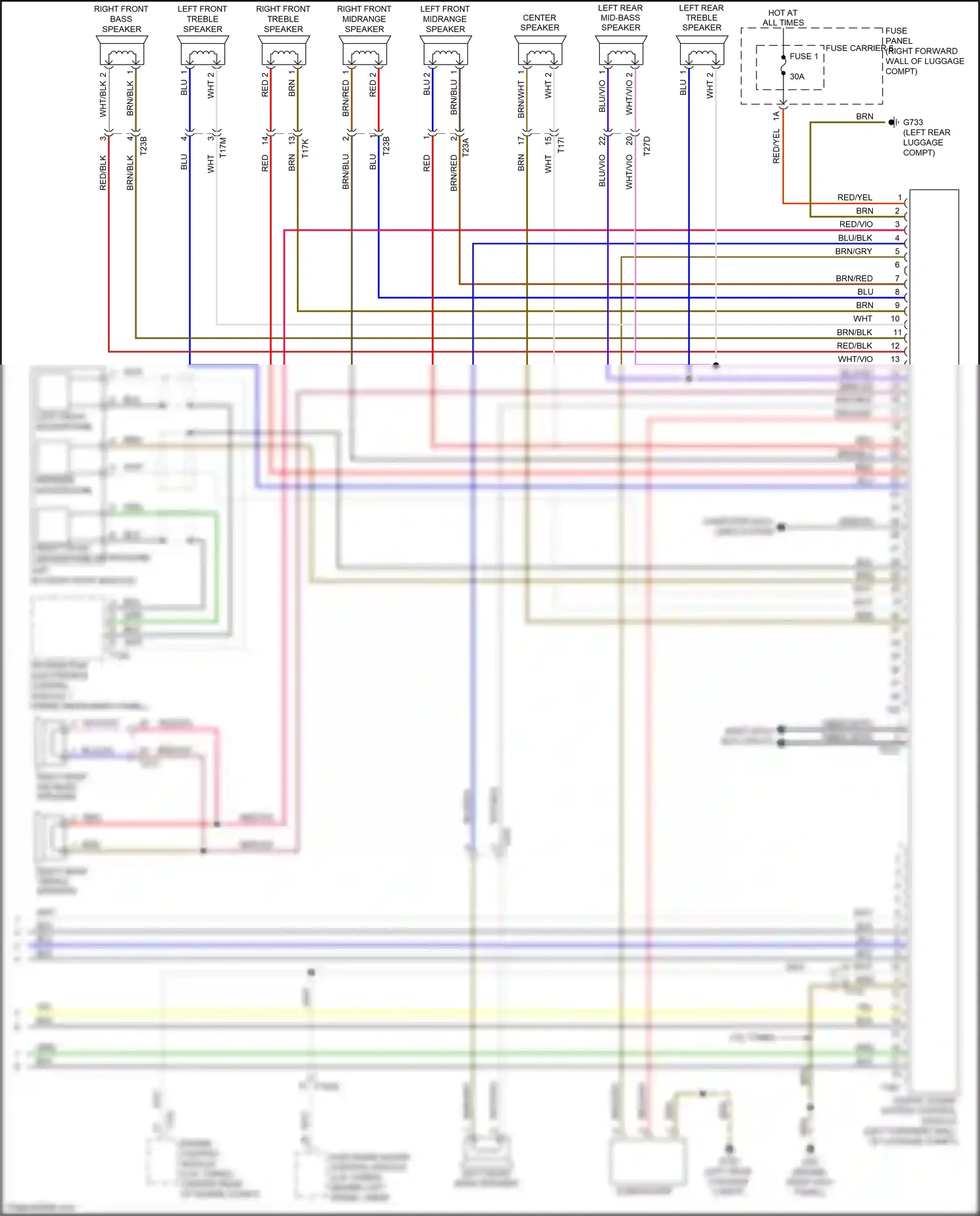Audi S8 D4 facelift (2013-2018) (inside instrument panel) wiring diagram  (8 of 13)