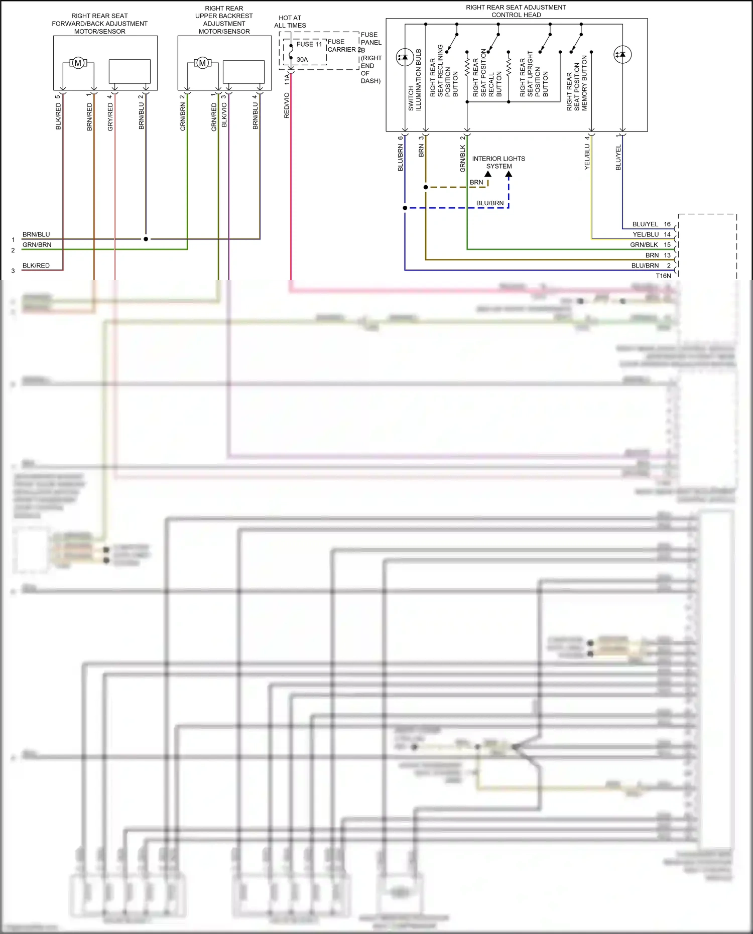 Wiring diagram memory button for Audi S8 D4 facelift (2013-2018) (2 of 2)
