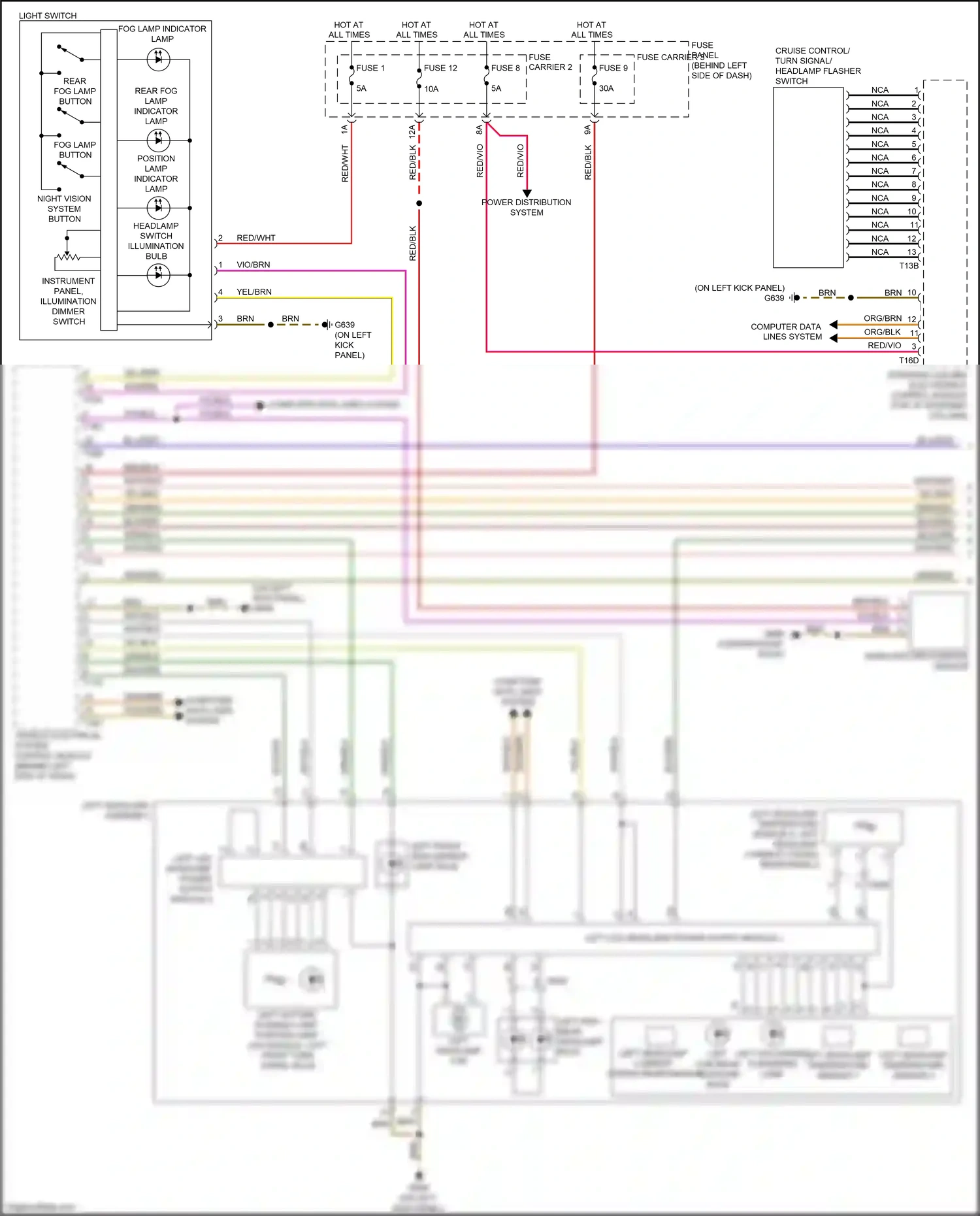 Wiring diagram power distribution system for Audi S8 D4 facelift (2013-2018) (16 of 18)
