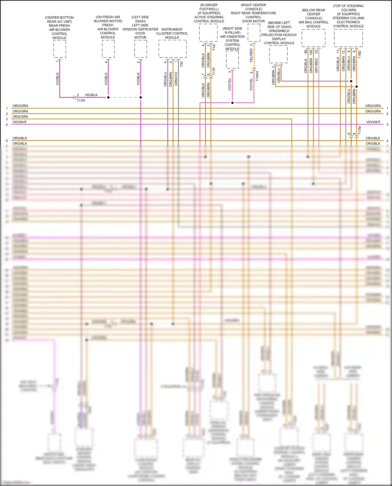 Wiring diagram rear a/c display control head for Audi S8 D4 facelift (2013-2018) (1 of 6)