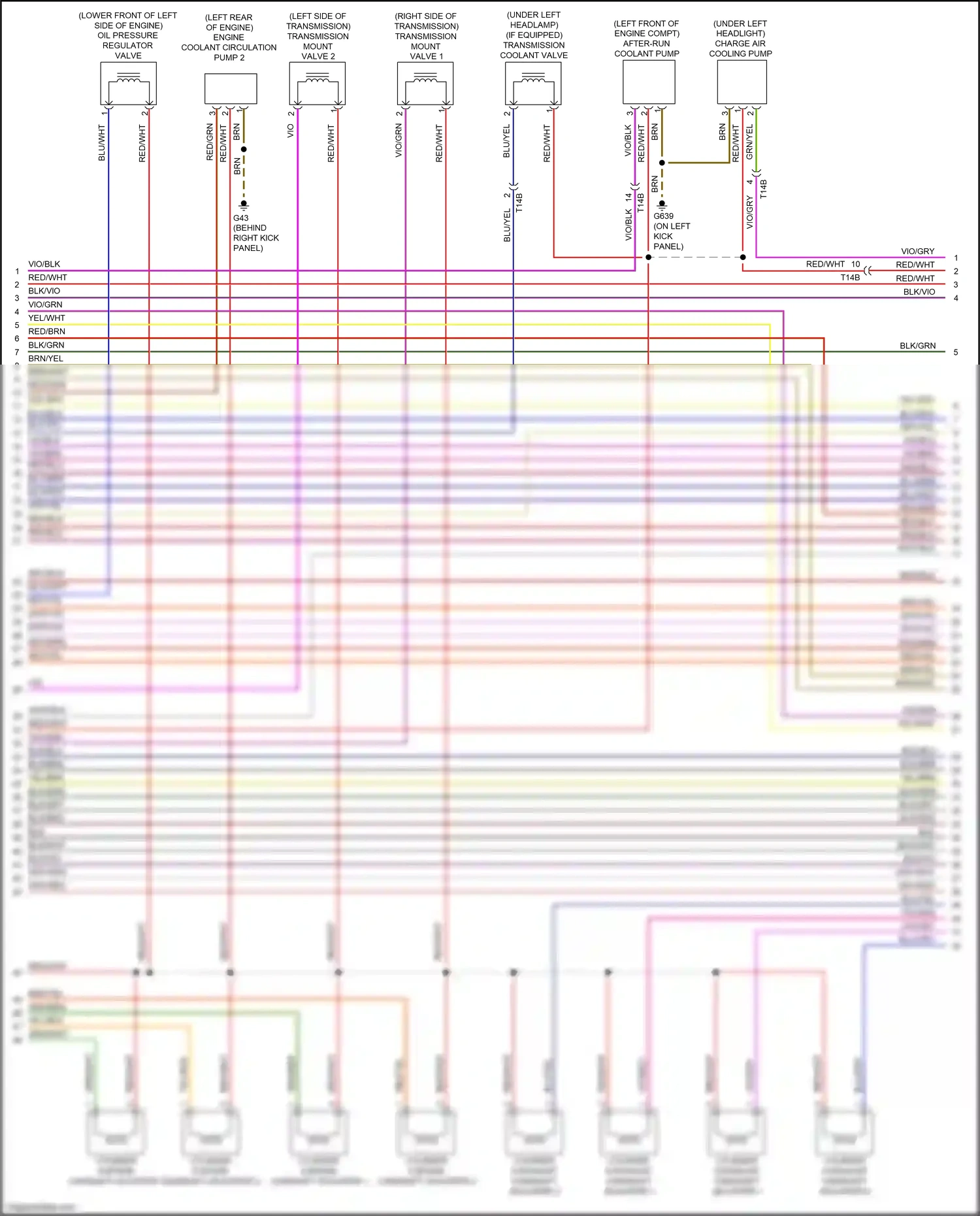 Audi S8 D4 facelift (2013-2018) (under left headlight) wiring diagram  (1 of 1)