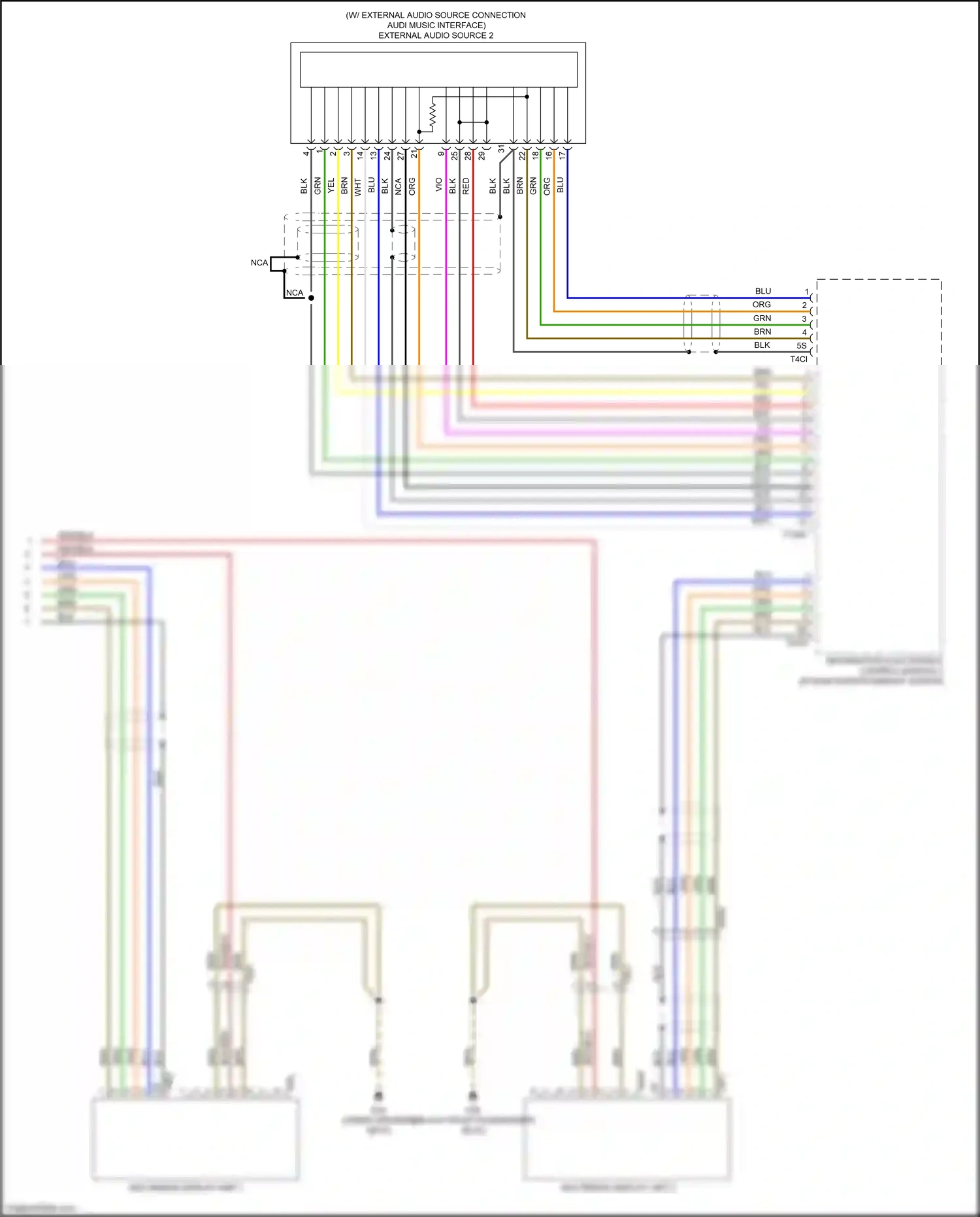 Wiring diagram w/ external audio source connection-audi music interface for Audi S8 D4 facelift (2013-2018) (1 of 1)
